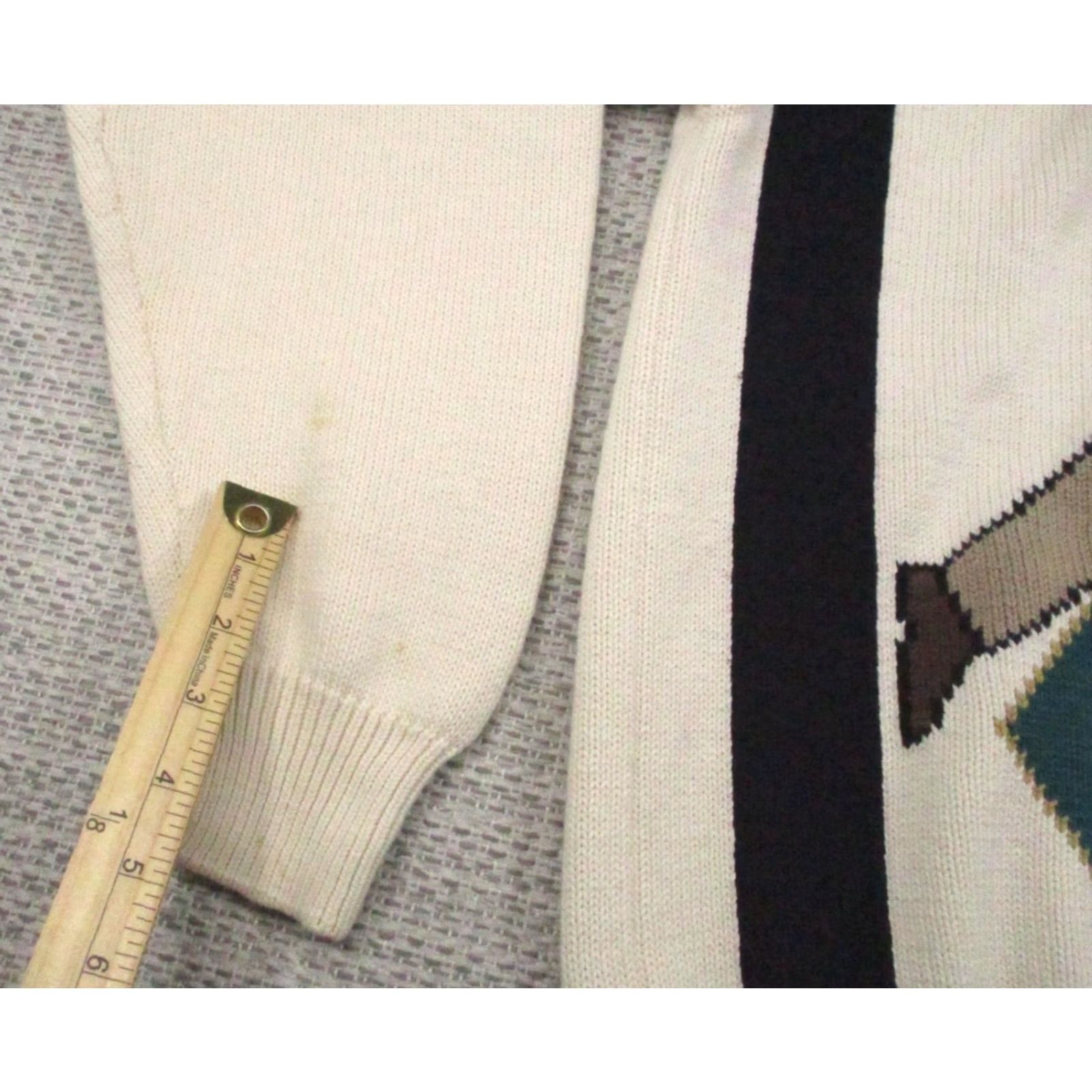Jantzen VINTAGE Jantzen Sweater Mens XL Golf Argyle Cream Knit 100% Cotton 90s Size US XL / EU 56 / 4 - 7 Thumbnail