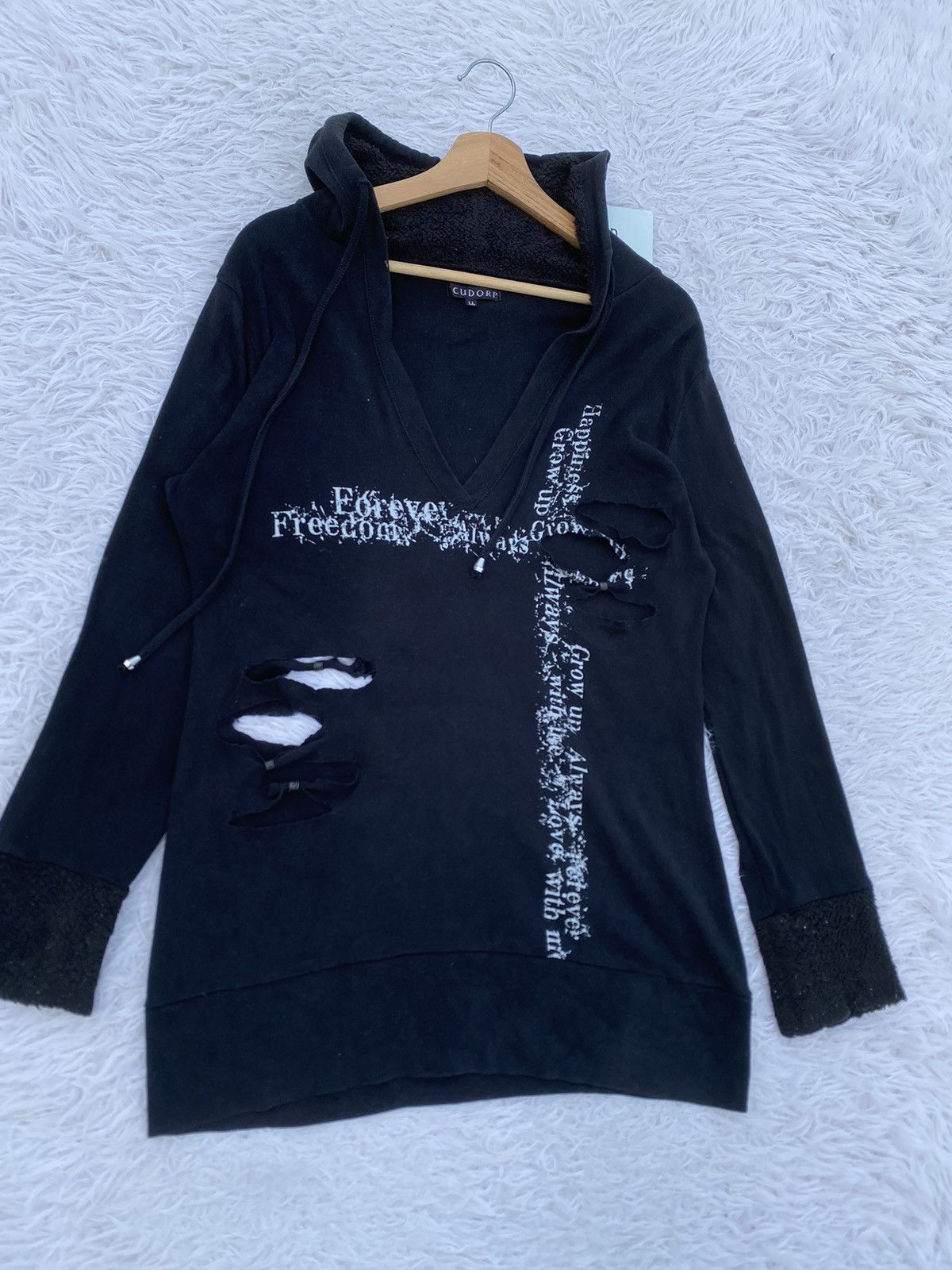 Japanese Brand Rare Vintage Japanese Brand Punk Design Hoodie Size L / US 10 / IT 46 - 5 Thumbnail