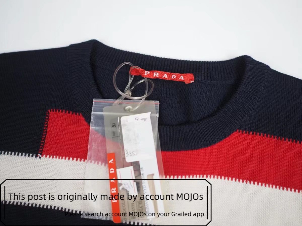 Prada Sz 50 Prada Red & White Stripe Wool Sweater mojos1620 Size US M / EU 48-50 / 2 - 3 Thumbnail