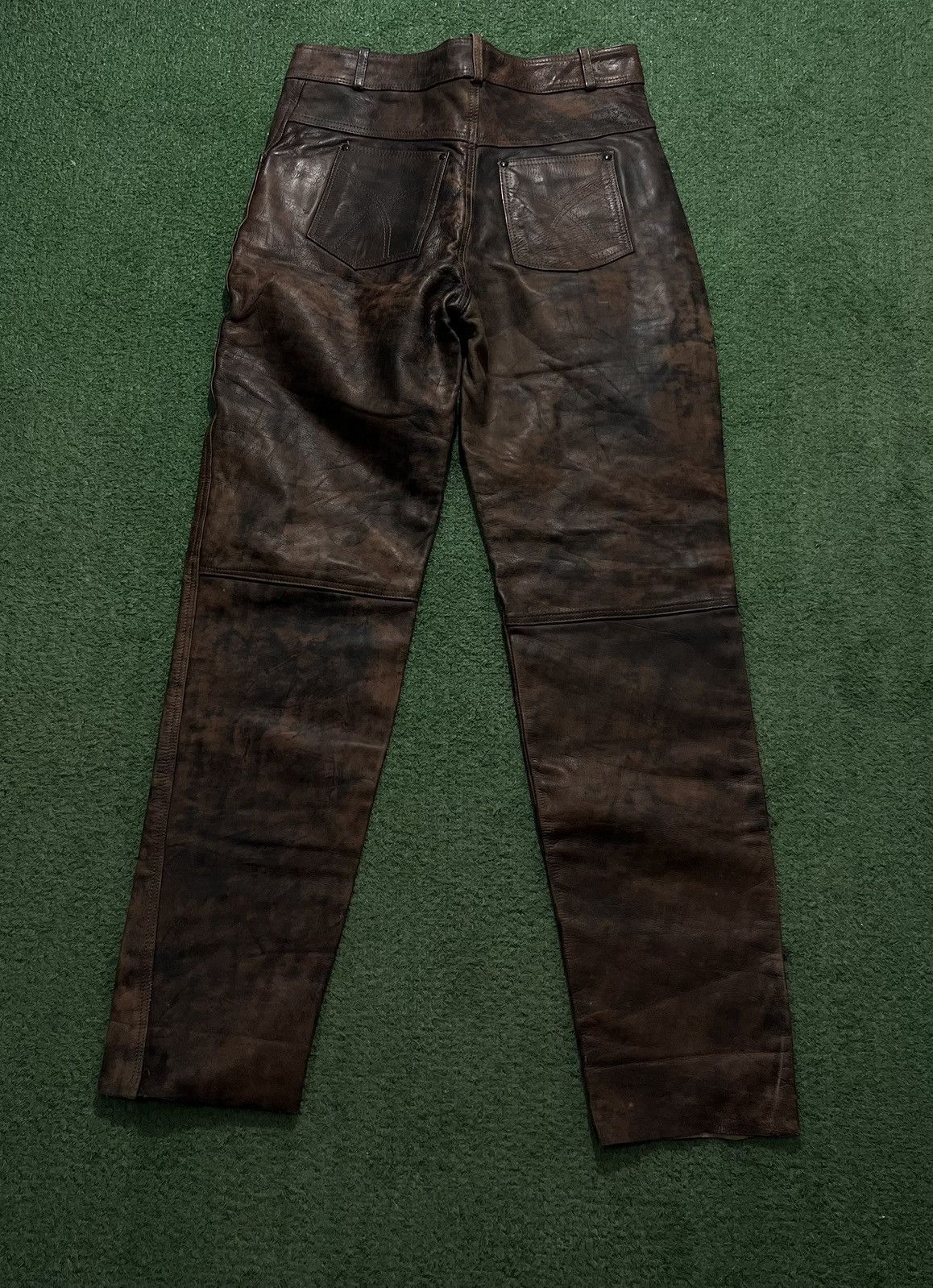 Vintage Vintage leather pants moto pants limited cowhide nubuku Size US 36 / EU 52 - 8 Thumbnail