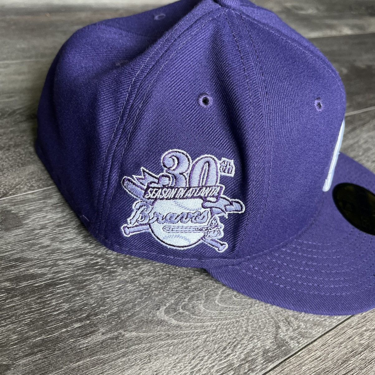 MLB Vintage Atlanta Braves 30th Anniversary Purple Fitted Hat Size ONE SIZE - 4 Thumbnail