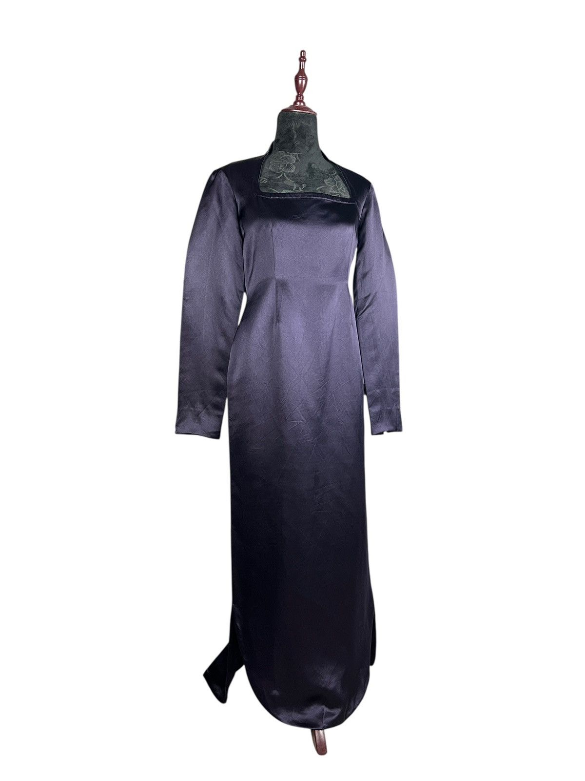 Romeo Gigli Archive 1990 Romeo Gigli Dark Purple Silk Maxi Dress Size S / US 4 / IT 40 - 14 Thumbnail