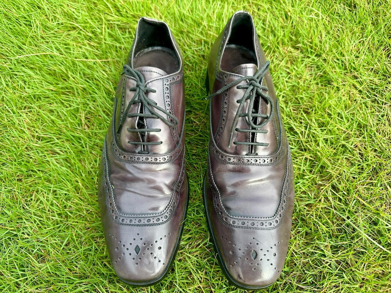 Prada Authentic Prada Derby Oxford Brushed Leather Lace Up Shoes Size US 9.5 / EU 42-43 - 4 Thumbnail