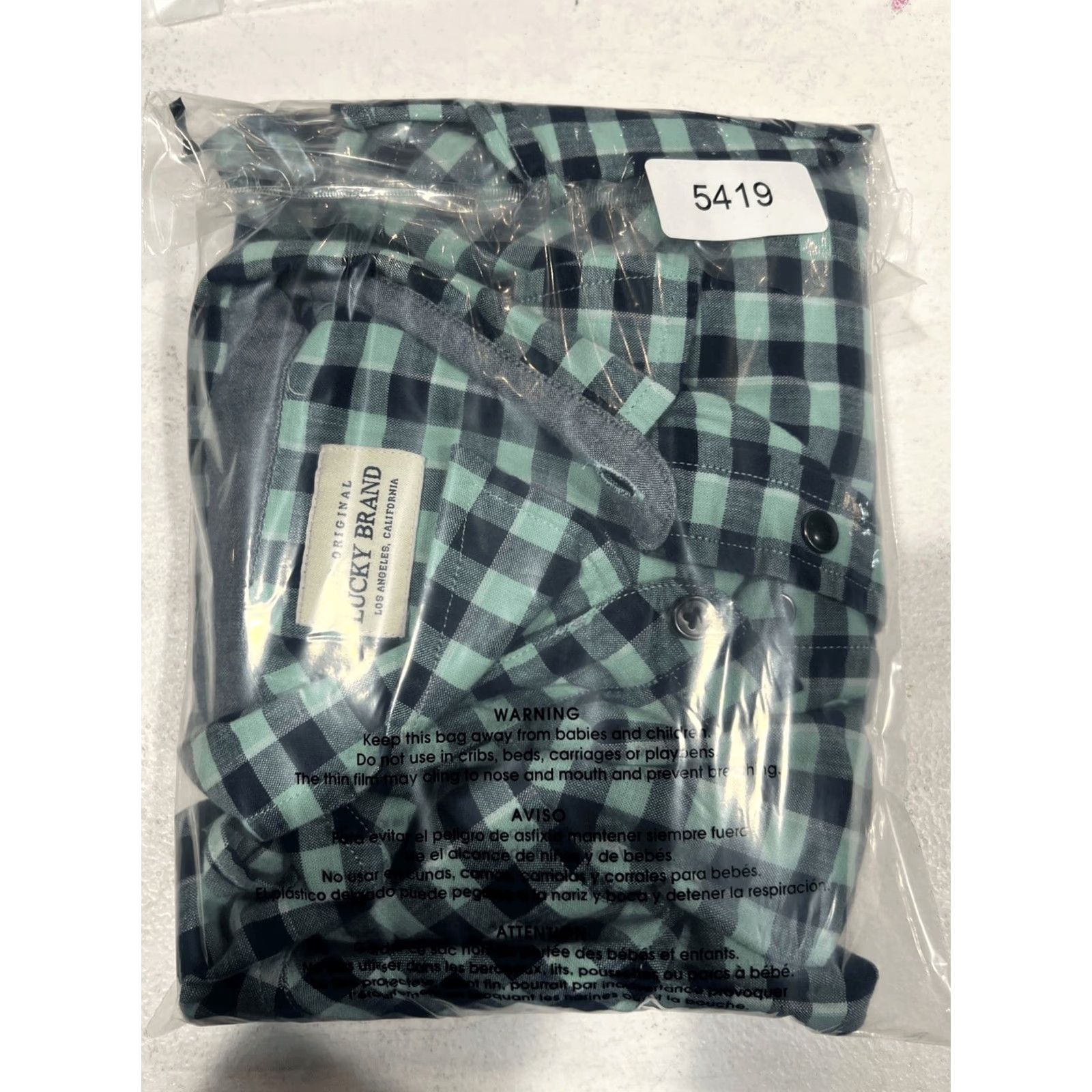 Lucky Brand Lucky Brand Shirt Mens Large Green Blue Plaid Pearl Snap Long Sleeve Cowboy Casual Button-Up Size US L / EU 52-54 / 3 - 4 Thumbnail
