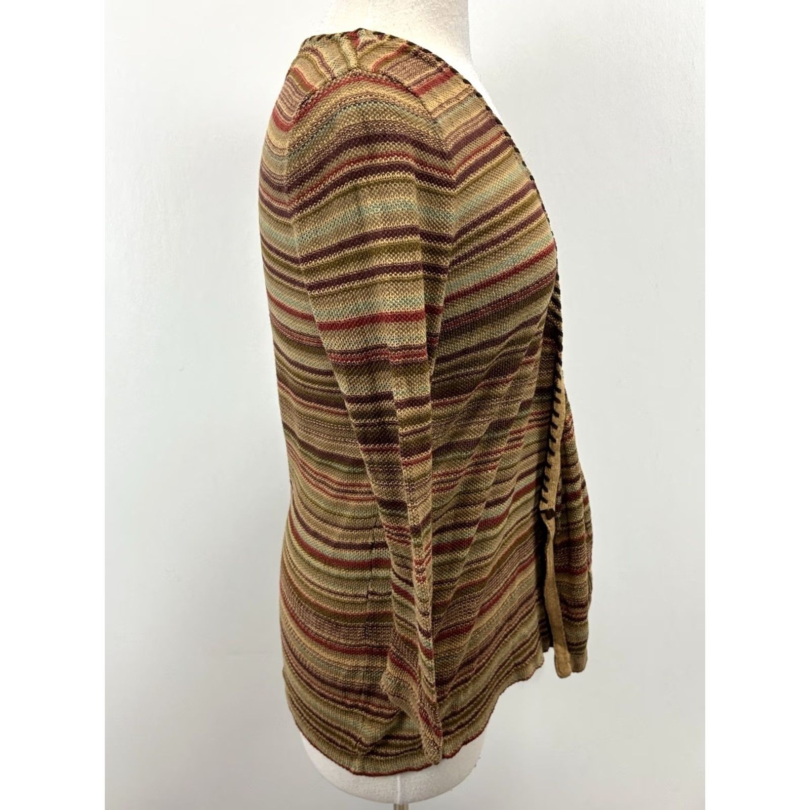 Ralph Lauren Ralph Lauren Jeans Co Cardigan Sweater Women’s M Linen Blend Multicolor Aztec Southwestern Knit Striped Boho Modern Size M / US 6-8 / IT 42-44 - 4 Thumbnail