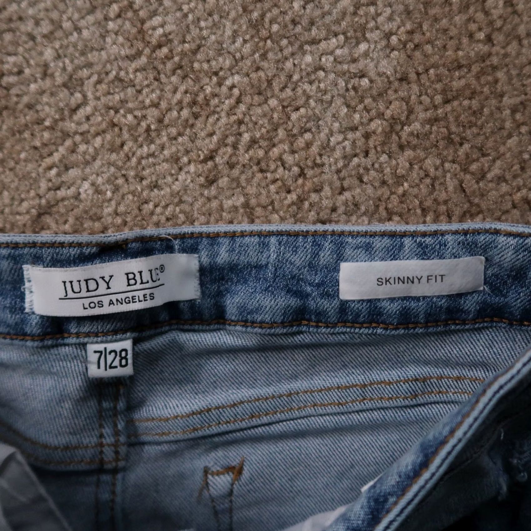 Denime Judy Blue Skinny Fit Jeans Women's 7/28 Blue Stretch Denim Mid Rise Jeans Slim Regular 5-Pocket Design 28in Waist 26in Inseam Size 28" / US 6 / IT 42 - 4 Thumbnail