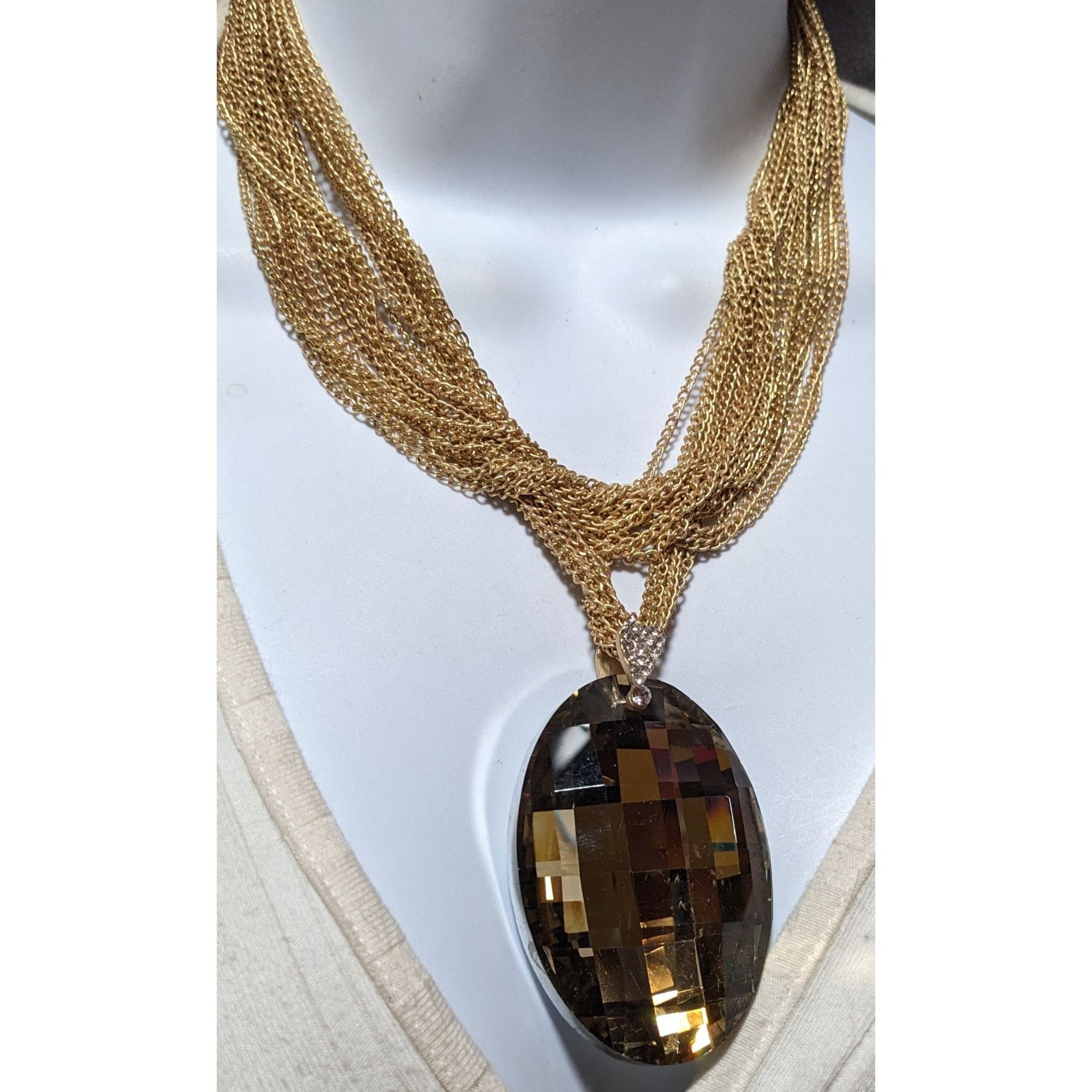 Other Charming Charlie Gold Glam Glass Necklace Size ONE SIZE - 9 Thumbnail