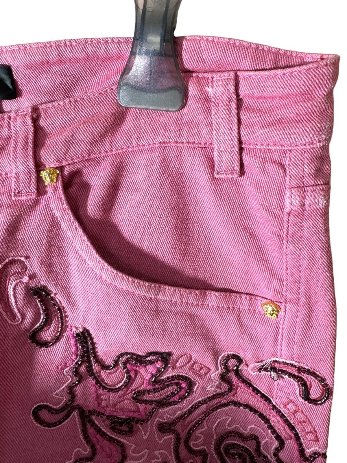 Versace Versace denim pants with beads and embroidery Size US 33 - 5 Thumbnail