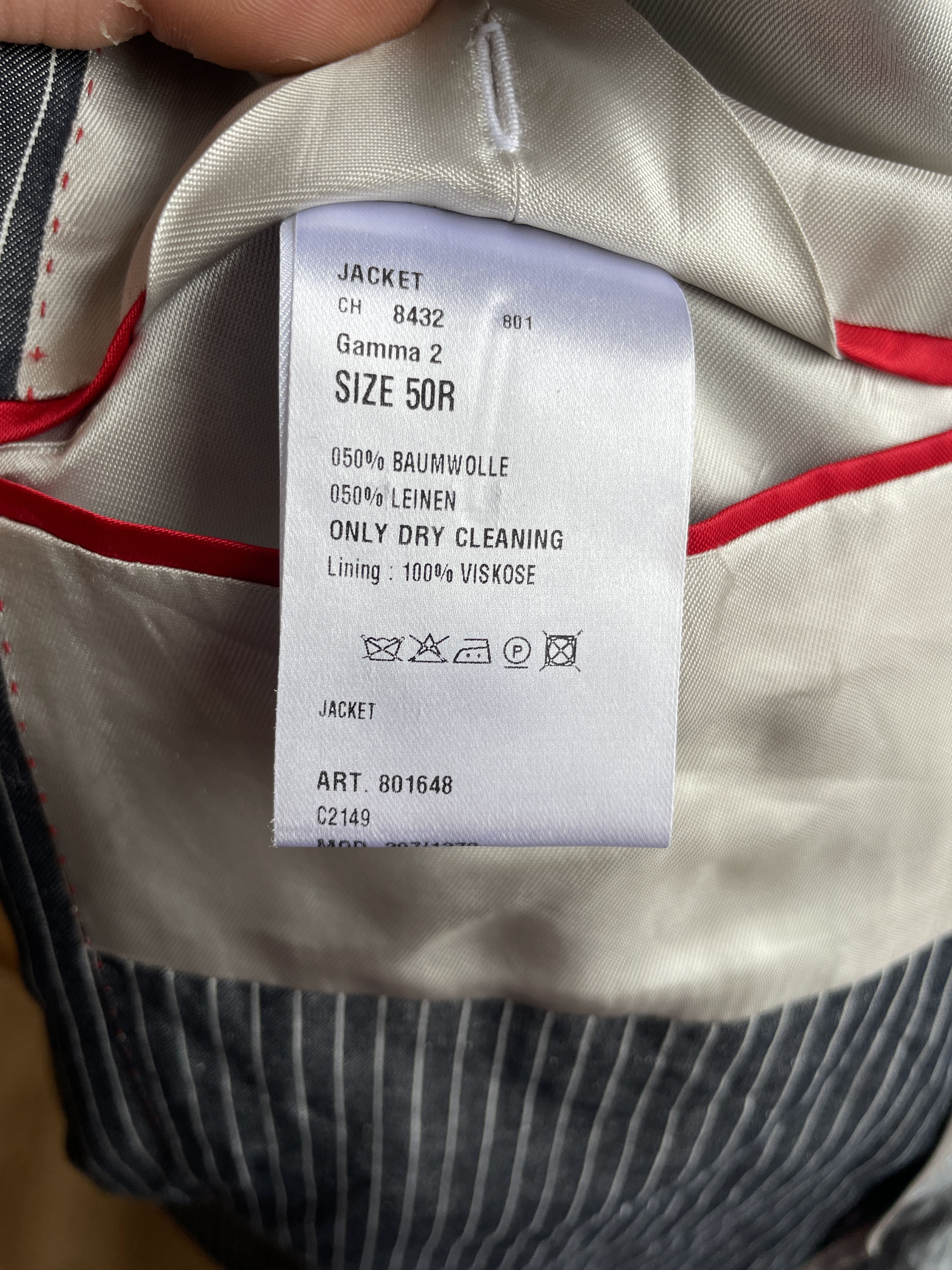 SCABAL Scabal Savile Row 3 Button Cotton Linen Striped Blazer Size 40R - 10 Thumbnail