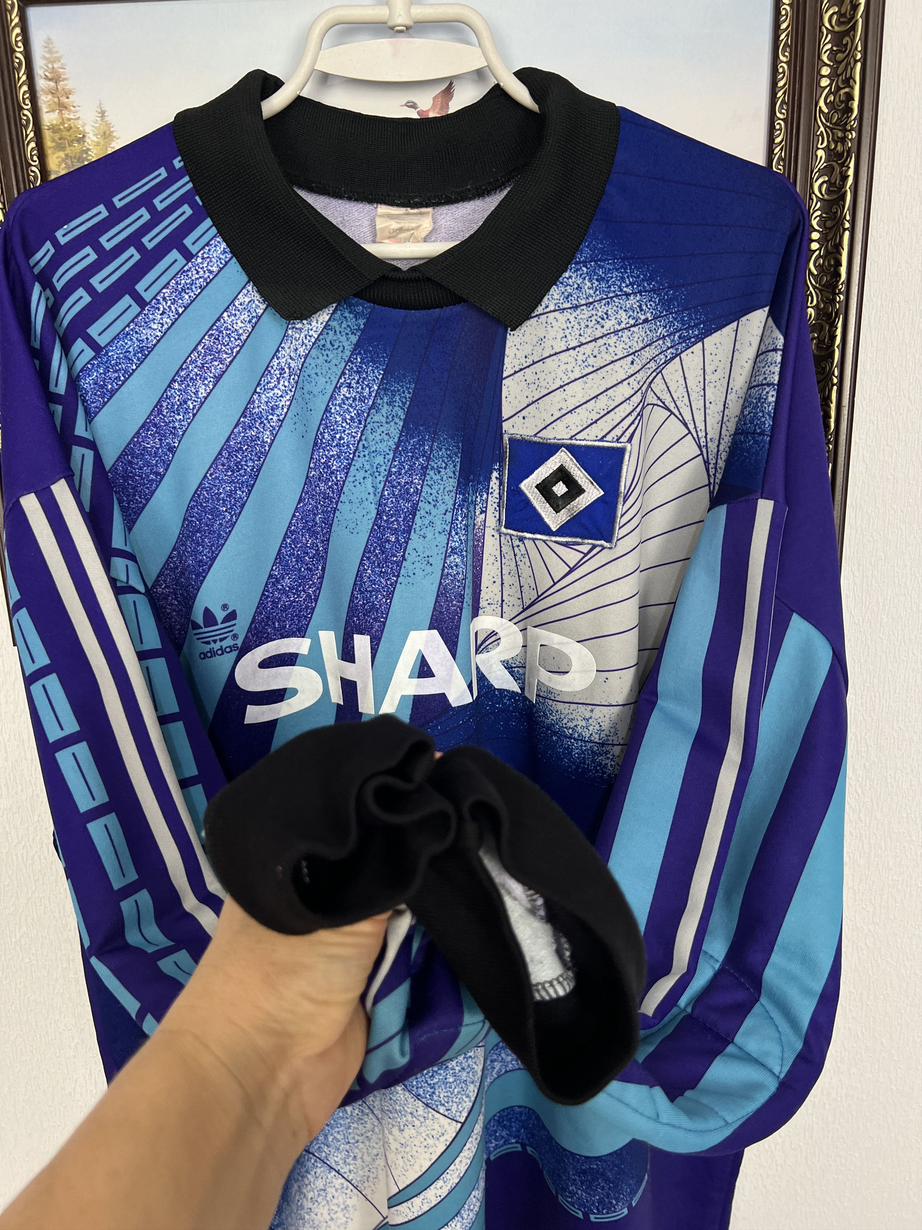 Adidas Hamburg Goalkeeper football shirt 1991 Soccer Jersey Trikot Size US XL / EU 56 / 4 - 7 Thumbnail