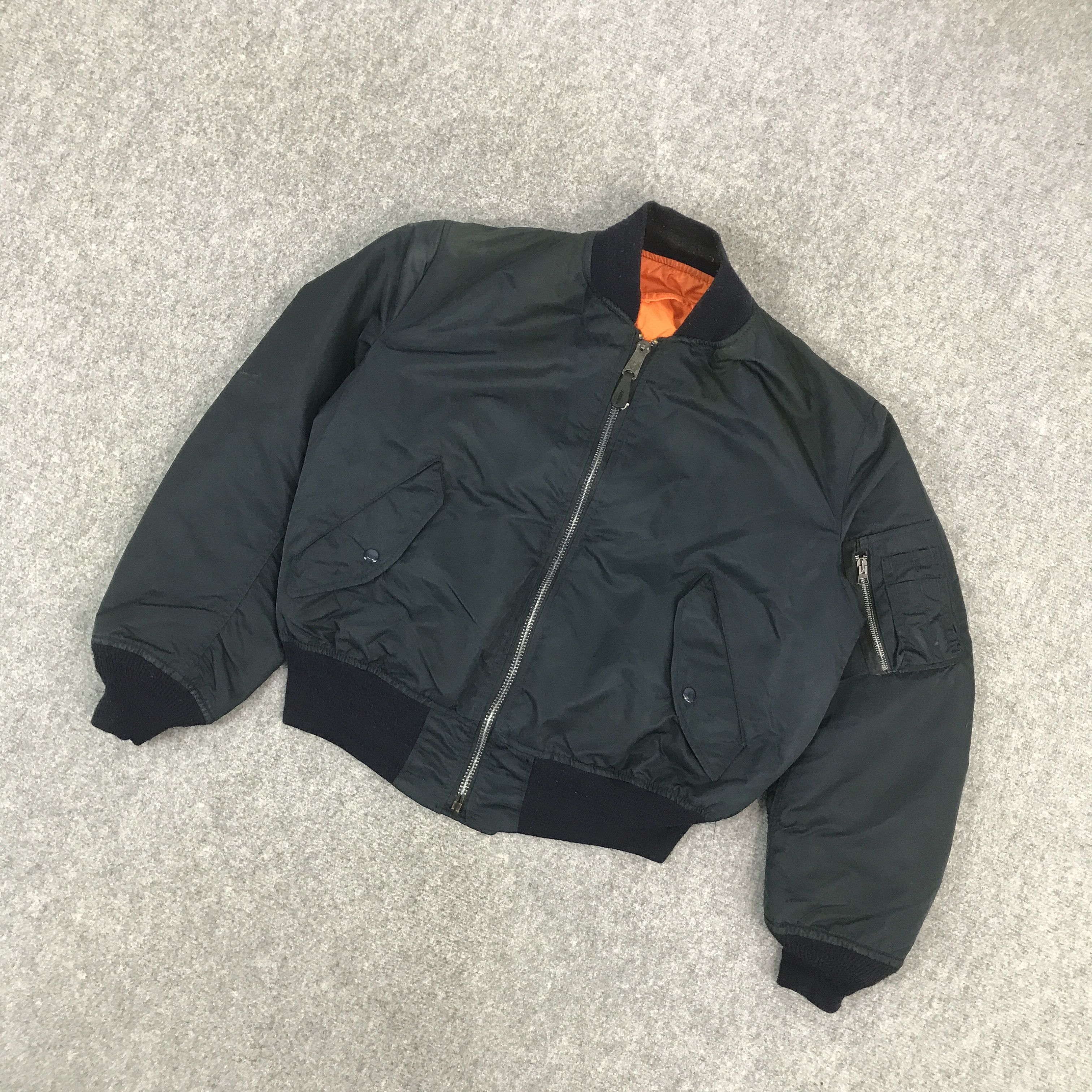 Alpha Industries VTG ALPHA INDUSTRIES NAVY BOMBER JACKET Size US XL / EU 56 / 4 - 5 Thumbnail