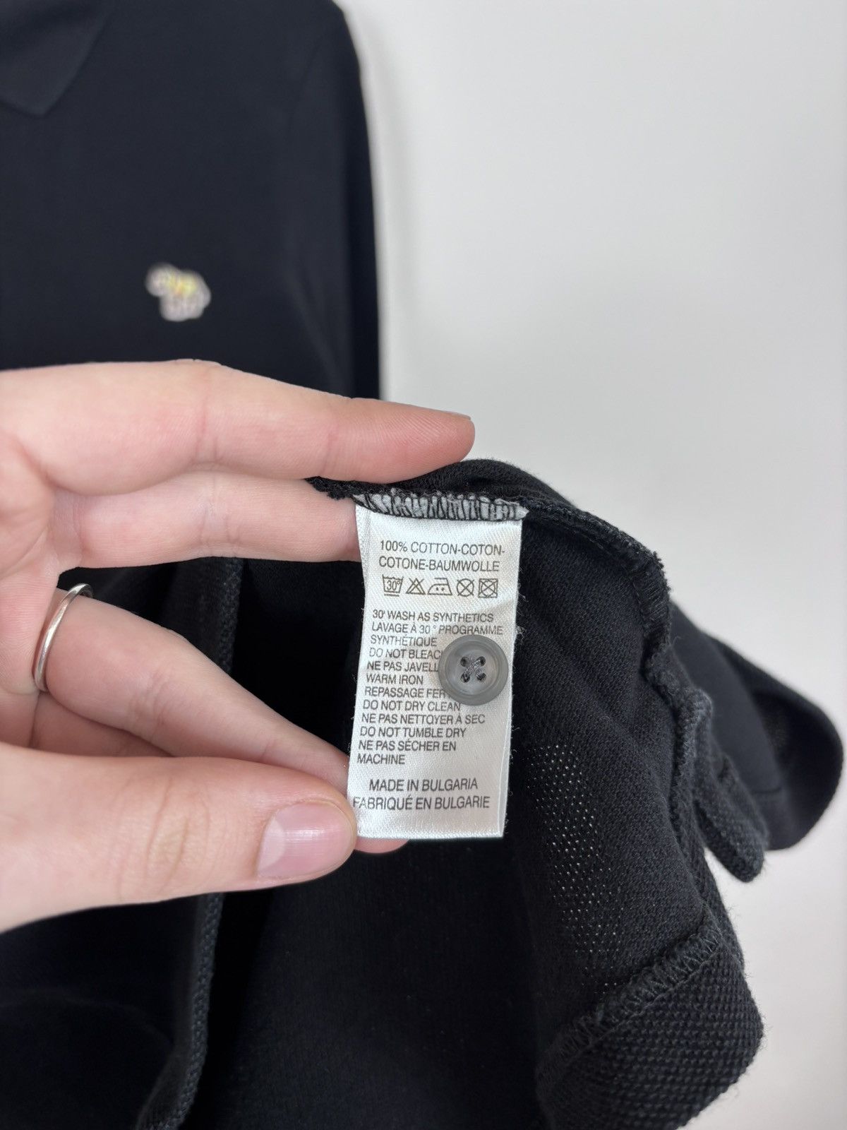 Paul Smith Paul Smith Men’s Zebra Black Cotton Long Sleeve Polo Shirt Size US XS / EU 42 / 0 - 10 Thumbnail