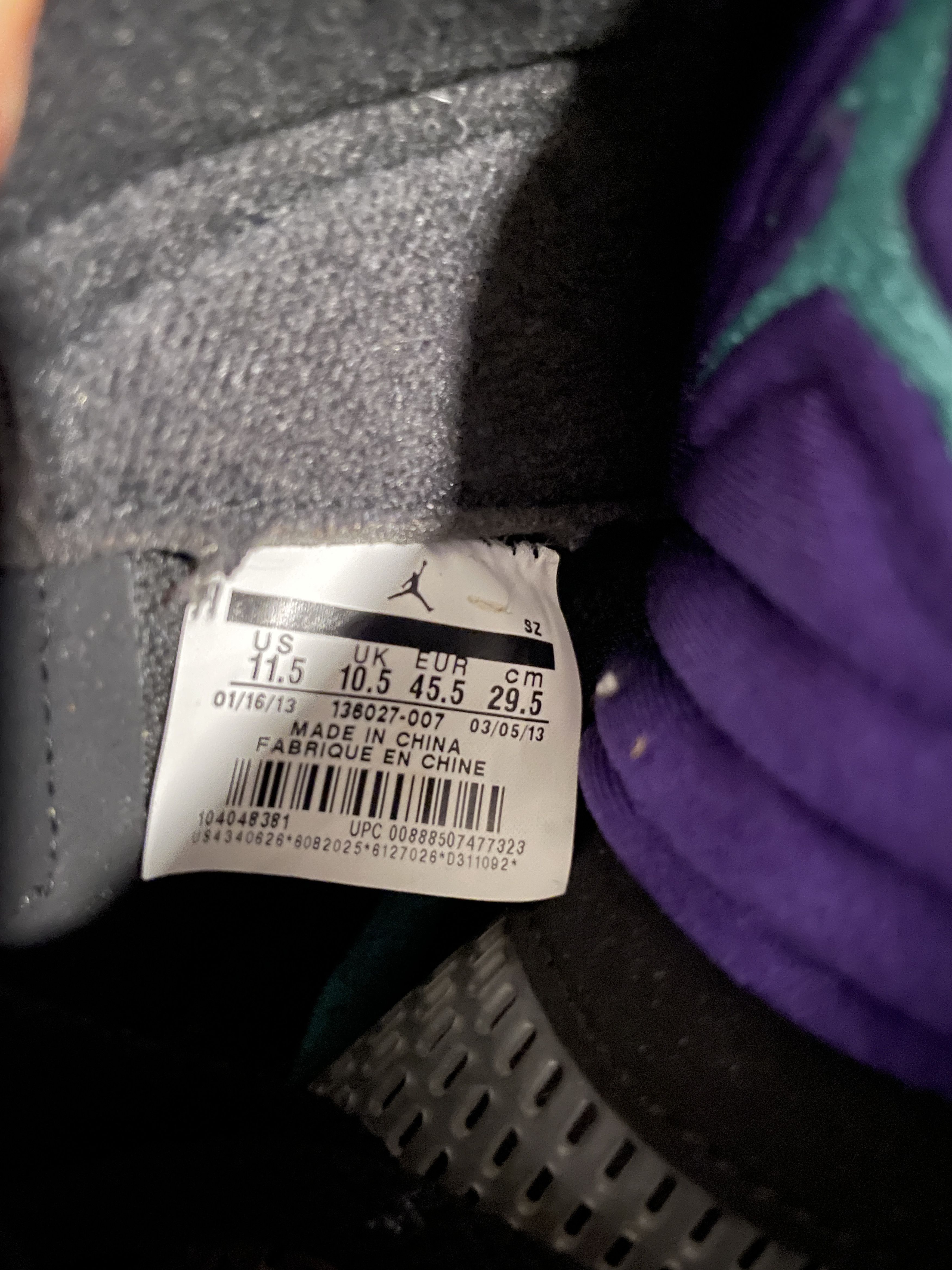 Jordan Brand Air Jordan 5 “Black Grape” (2013) Size US 11.5 / EU 44-45 - 5 Thumbnail