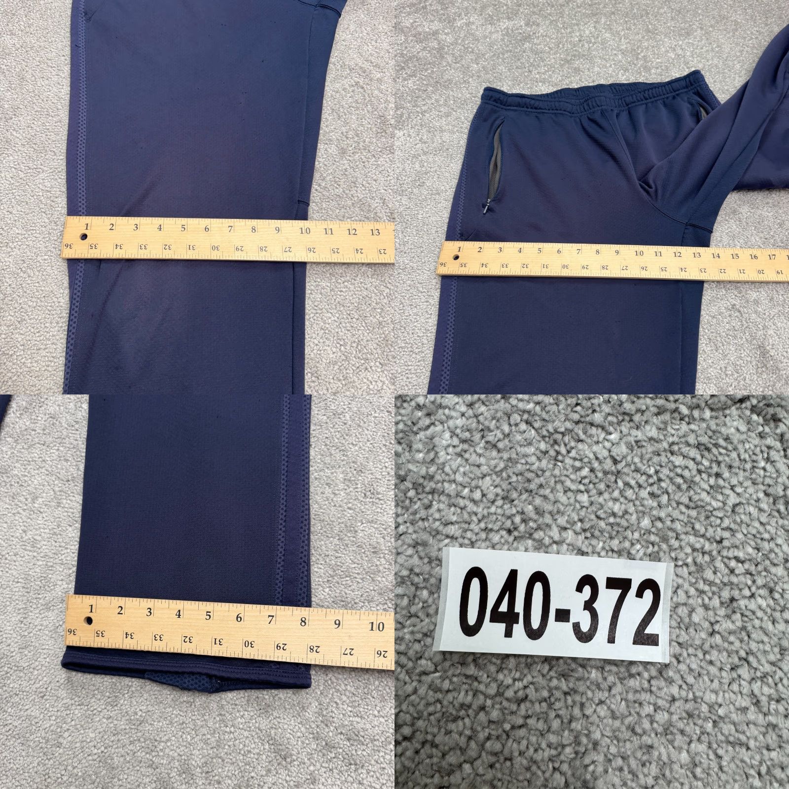 Nike Nike FIT Track Pants Mens M Navy Blue Straight Leg Ankle Zip Pockets Activewear Lightweight Size US 31 - 11 Thumbnail