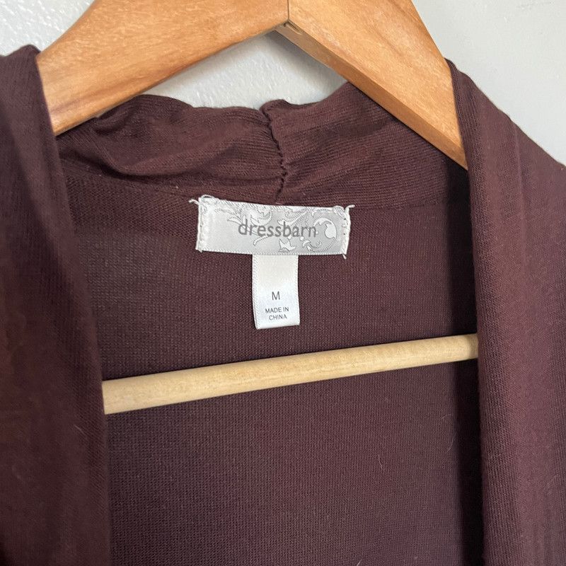Dress the Population Dressbarn Women's Brown Cardigan Gathered Waist Medium Size M / US 6-8 / IT 42-44 - 2 Thumbnail