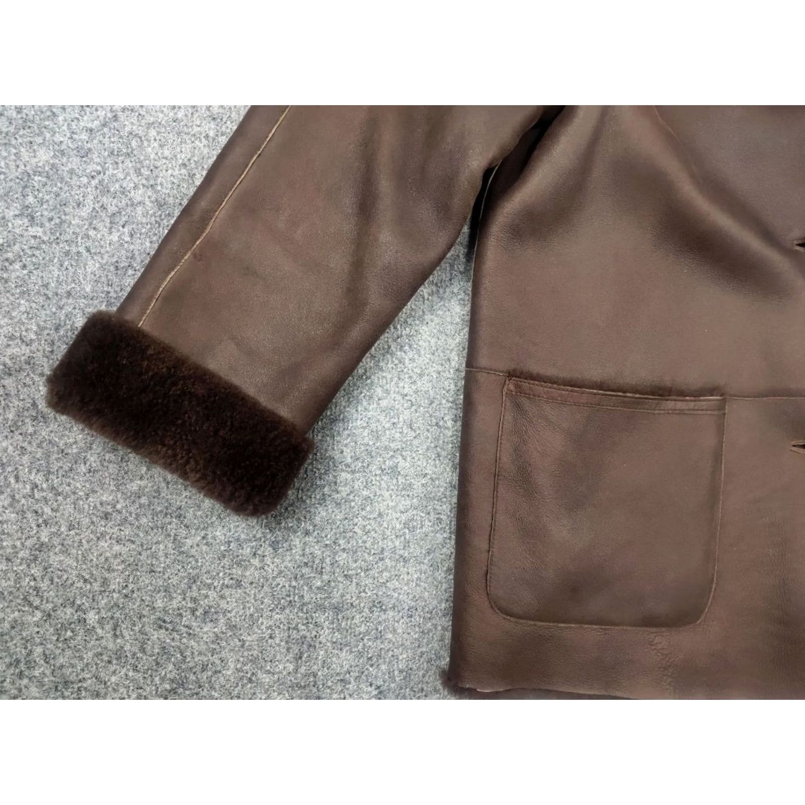 Gallotti VINTAGE Gallotti Bacis Italy Design Brown Leather Shearling Fur-Lined Coat Jacket Men M Brown Leather Jacket Wool Lined Winter Designer 90s Mens Size US M / EU 48-50 / 2 - 7 Thumbnail