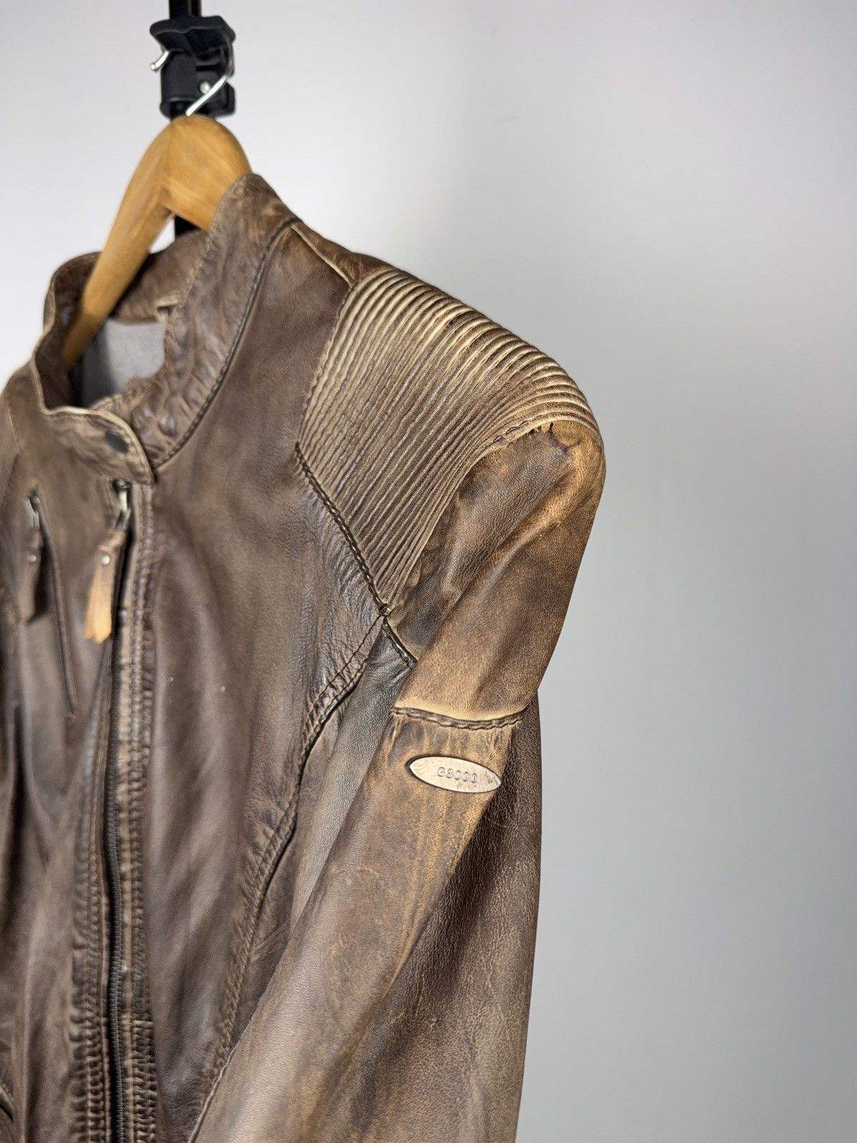 Genuine Leather Vintage 00s Brown Leather Moto Biker Jacket Distressed Style Size US S / EU 44-46 / 1 - 3 Thumbnail