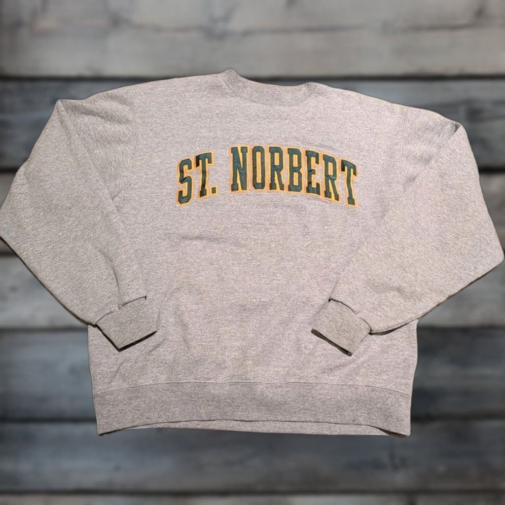 Champion VINTAGE Champion Sweatshirt Crewneck Unisex Adults Gray Large College St. Norbert Size US L / EU 52-54 / 3 - 1 Thumbnail