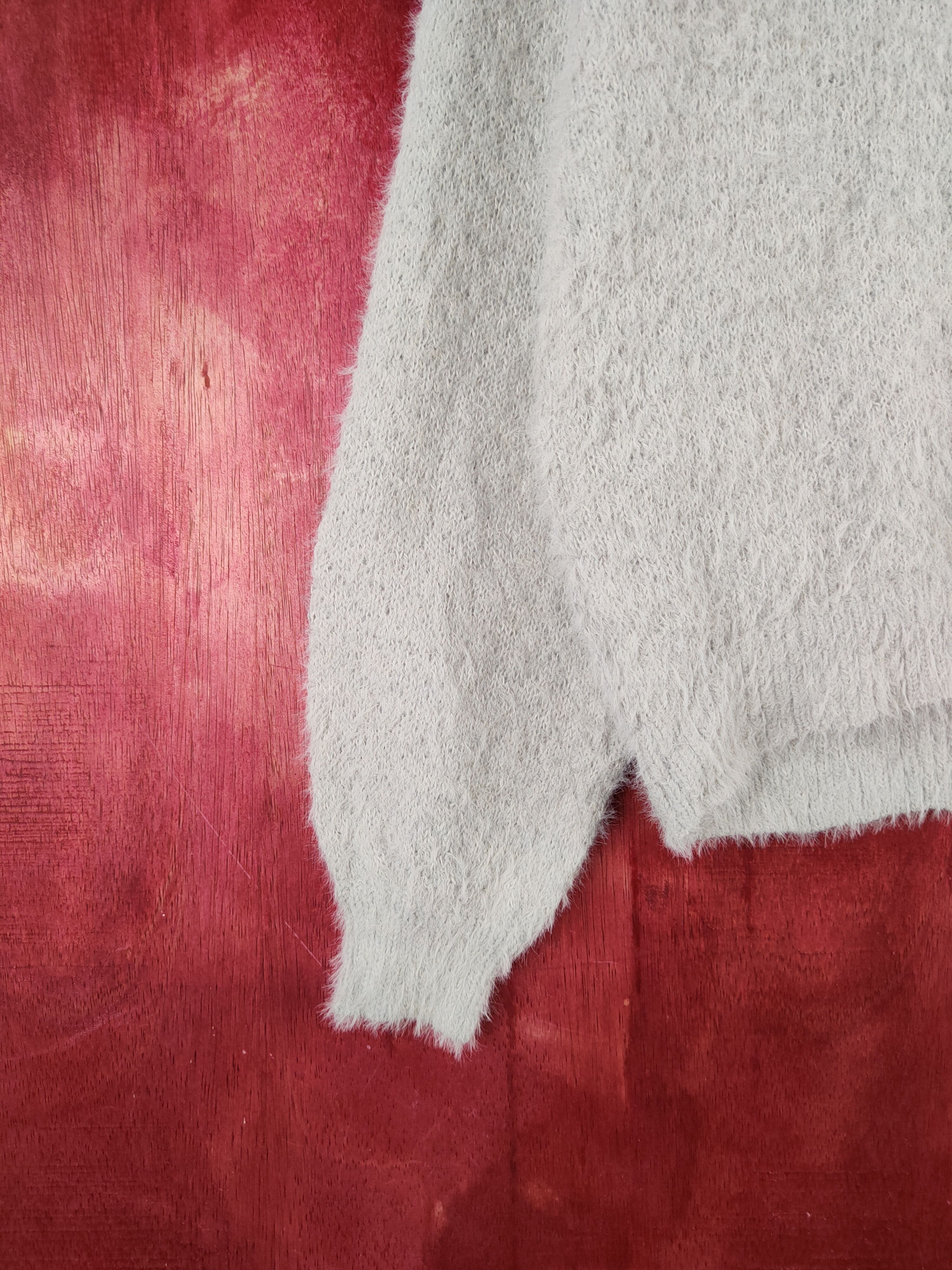 Homespun Knitwear Glacier Gray Shag Shaggy Fur Mohair Knitwear #S2028 Size M / US 6-8 / IT 42-44 - 4 Thumbnail