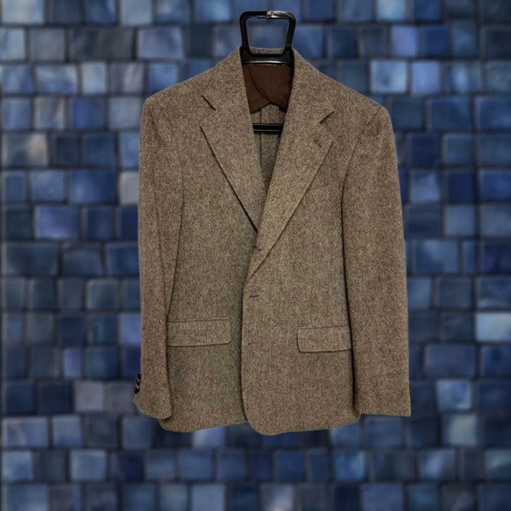Ralph Lauren RRL RALPH LAUREN Men's Tweed Jacket Brown 40R Wool Outer Button Casual Used Jacket Size US XXS / EU 40 - 1 Thumbnail
