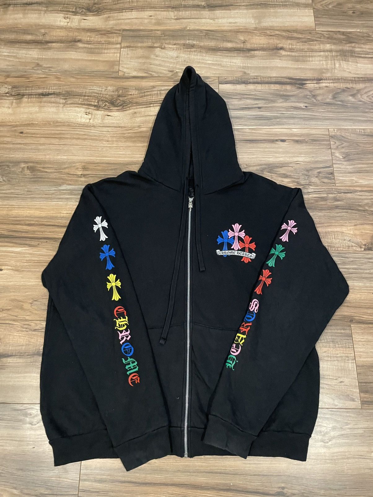 【Chrome Hearts】Multi color Horseshoe Logo Zip Up Hoodie Chrome Hearts Chrome Hearts Multi color Horseshoe Logo Zip