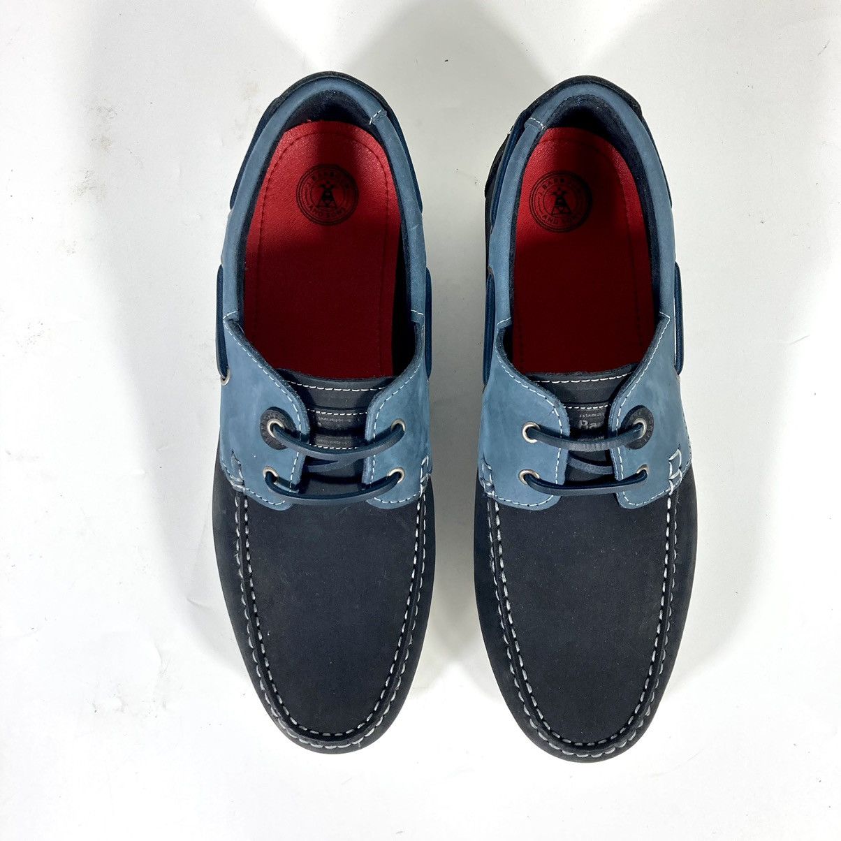 Barbour Barbour Mens Leather & Suede Wake Boat Shoes Washed Blue 12 Size US 12 / EU 45 - 9 Thumbnail
