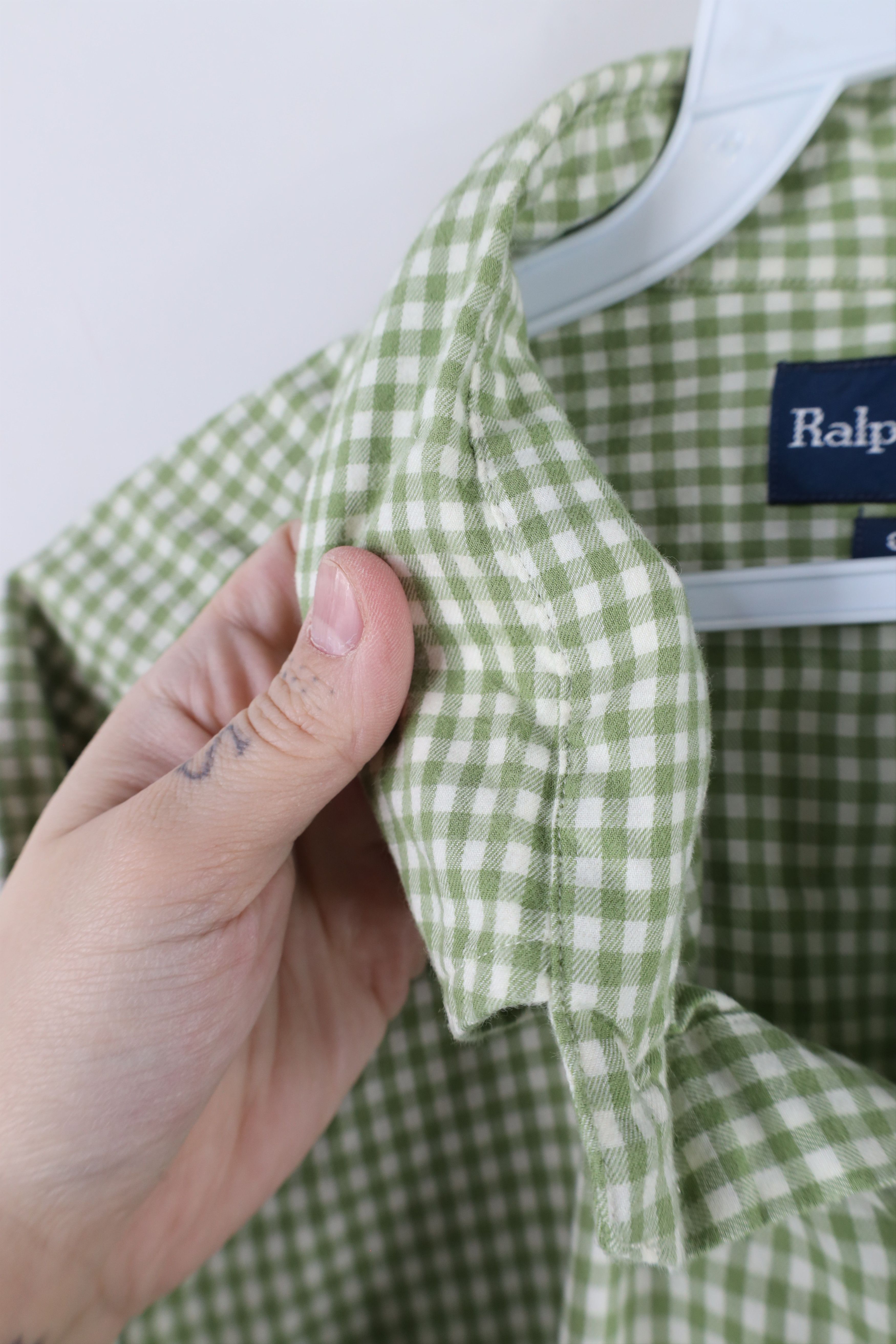 Ralph Lauren × Vintage Vintage 90s Ralph Lauren Flannel Button Down Shirt Green Size US XL / EU 56 / 4 - 8 Thumbnail