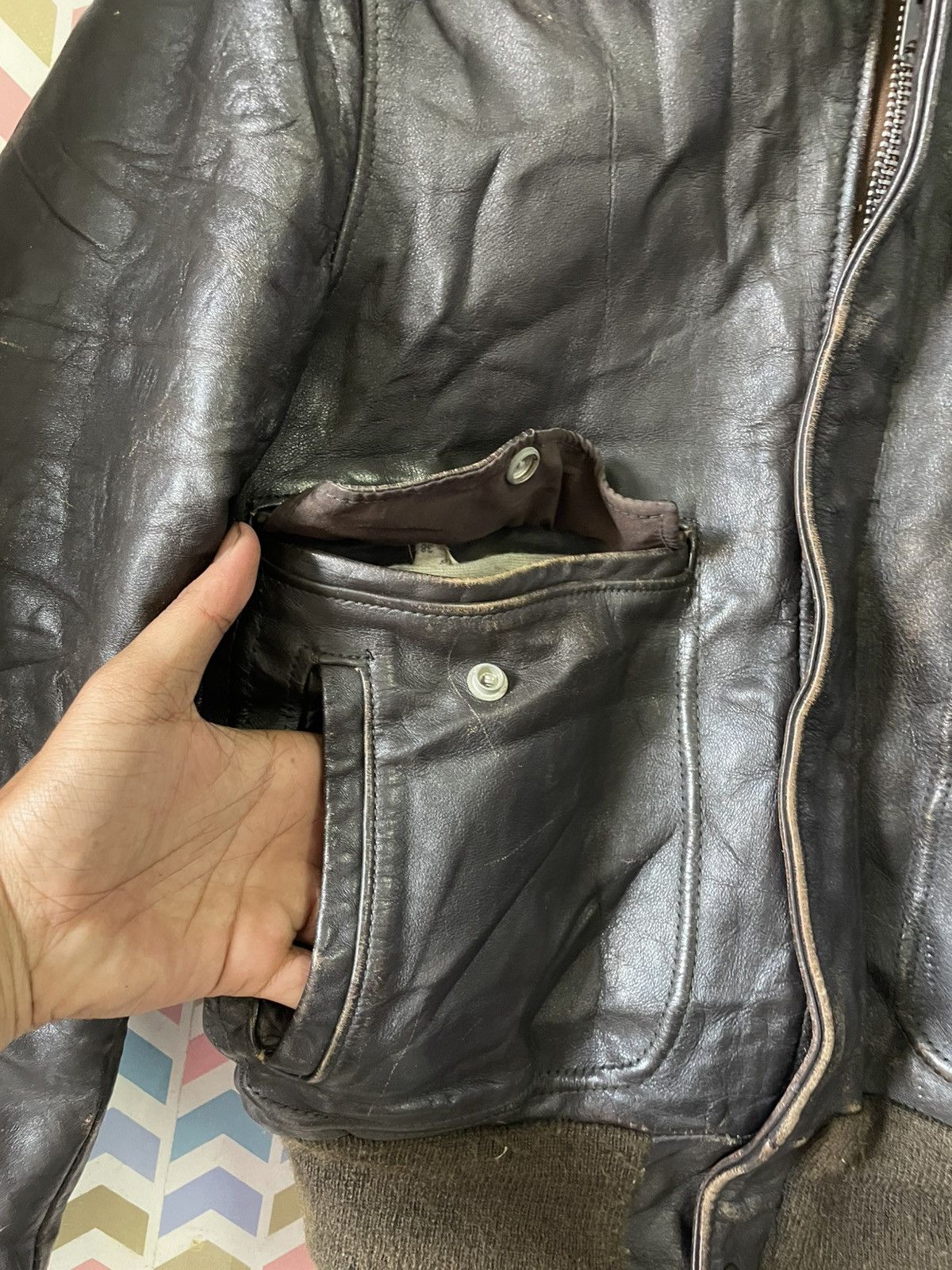 Vintage VINTAGE 80s A2 LEATHER Size US M / EU 48-50 / 2 - 6 Thumbnail