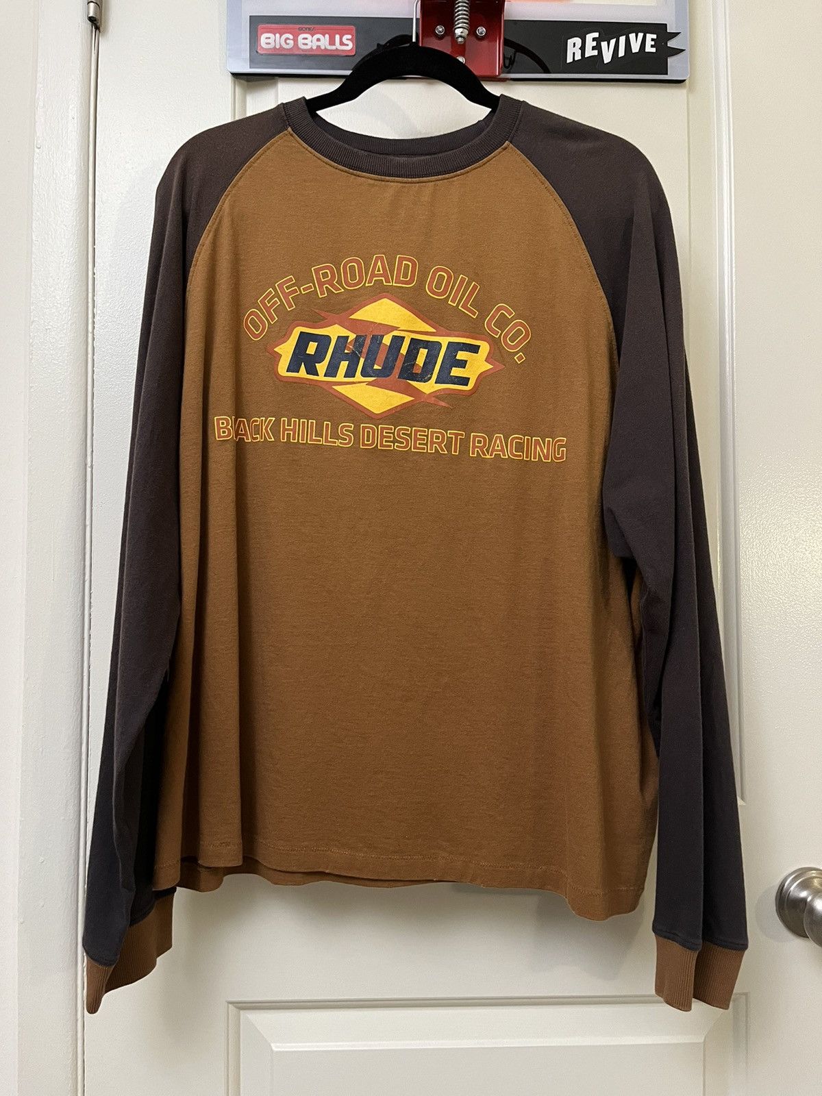 image of Rhude Black Hills Raglan in Brown, Men's (Size XL)