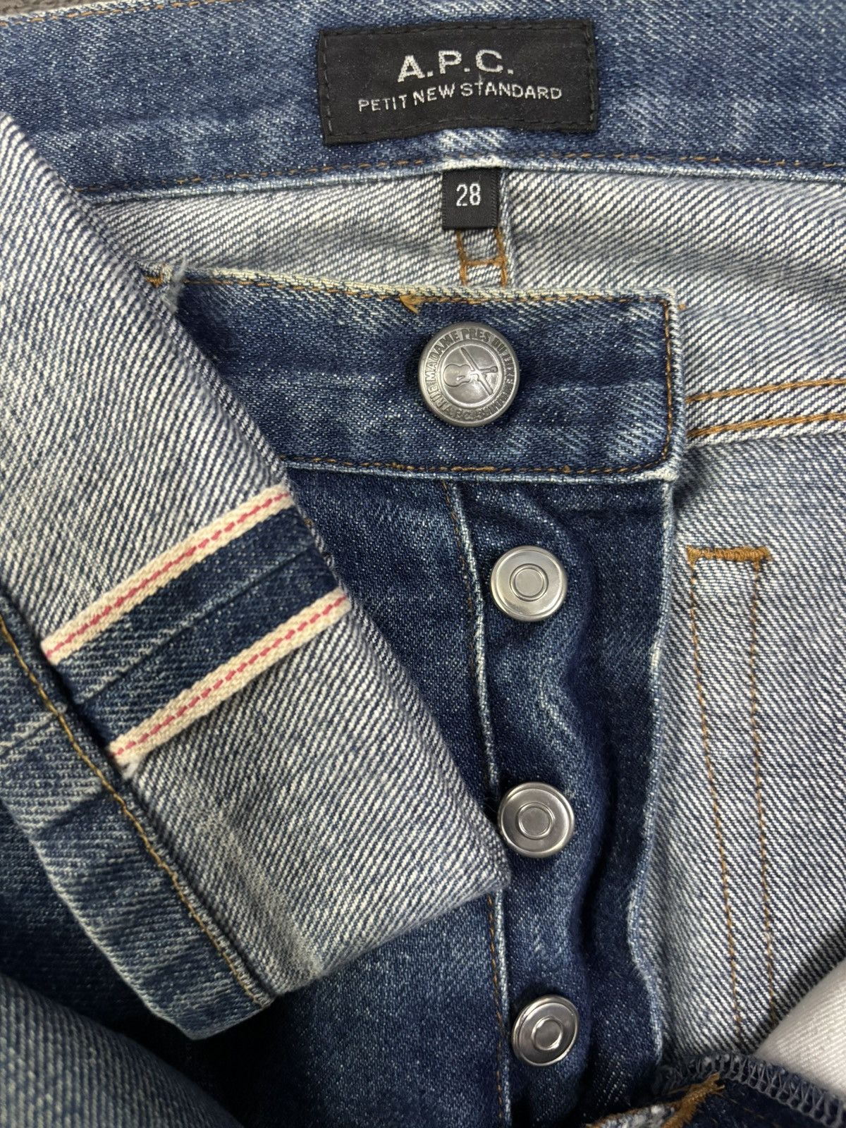 A.P.C. A.P.C Petit New Standard Selvedge Blue Wash Distressed Jeans Size US 29 - 5 Thumbnail