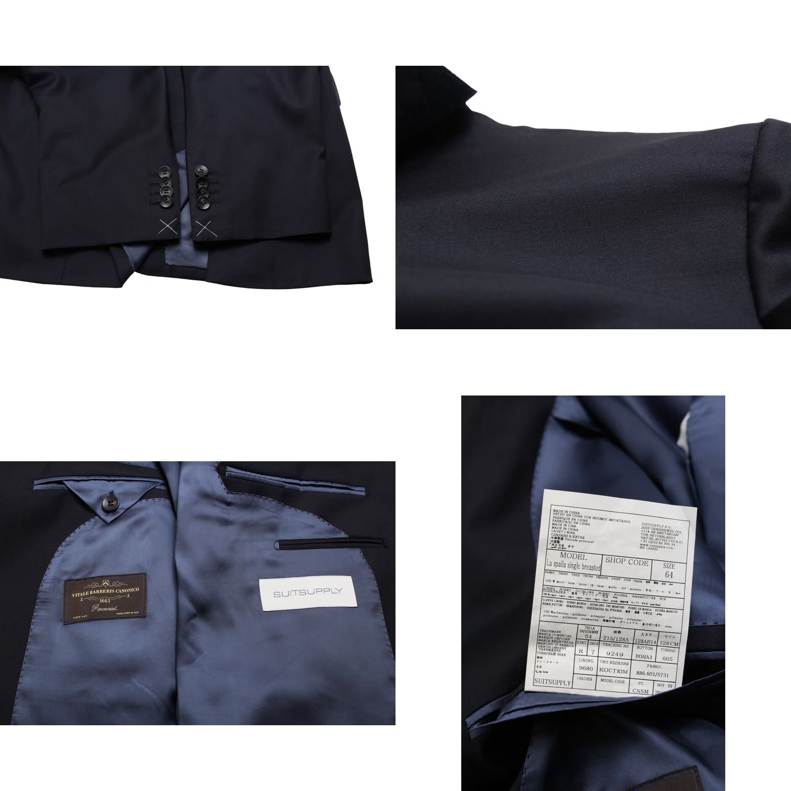 Suitsupply Suitsupply Suit 3 Piece Adult UK 54 UK 56 Blue La Spalla Single Breasted Ferrara Brescia Wool Men's Size 54R - 8 Thumbnail