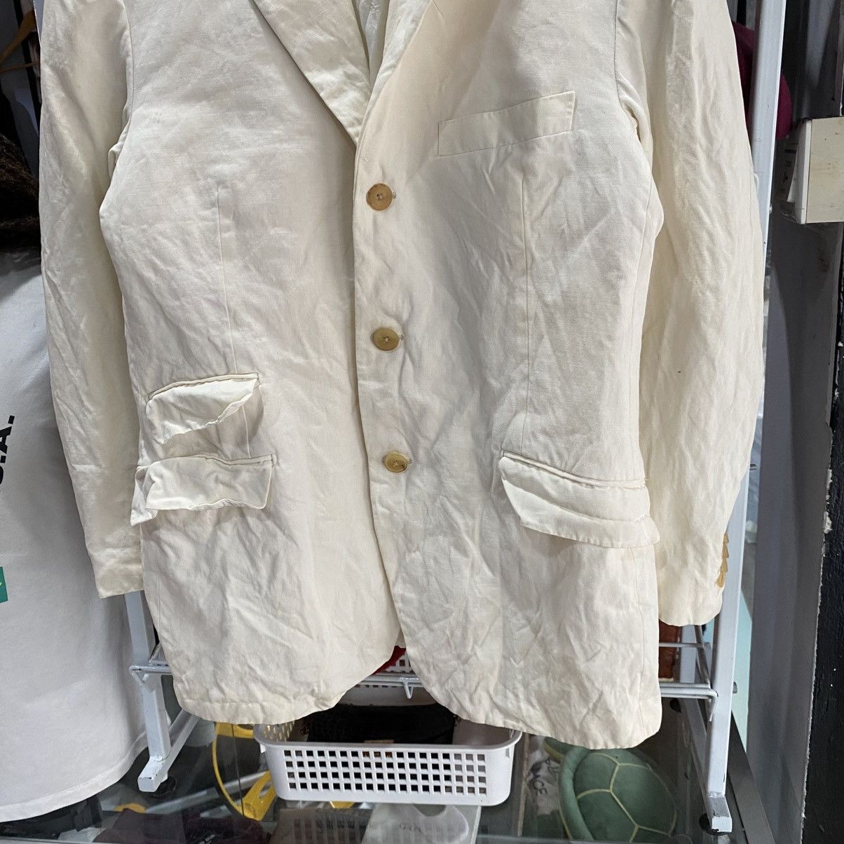 Hermes Hermes Linen Blazer Jacket Cream White Size M Size 48R - 5 Thumbnail