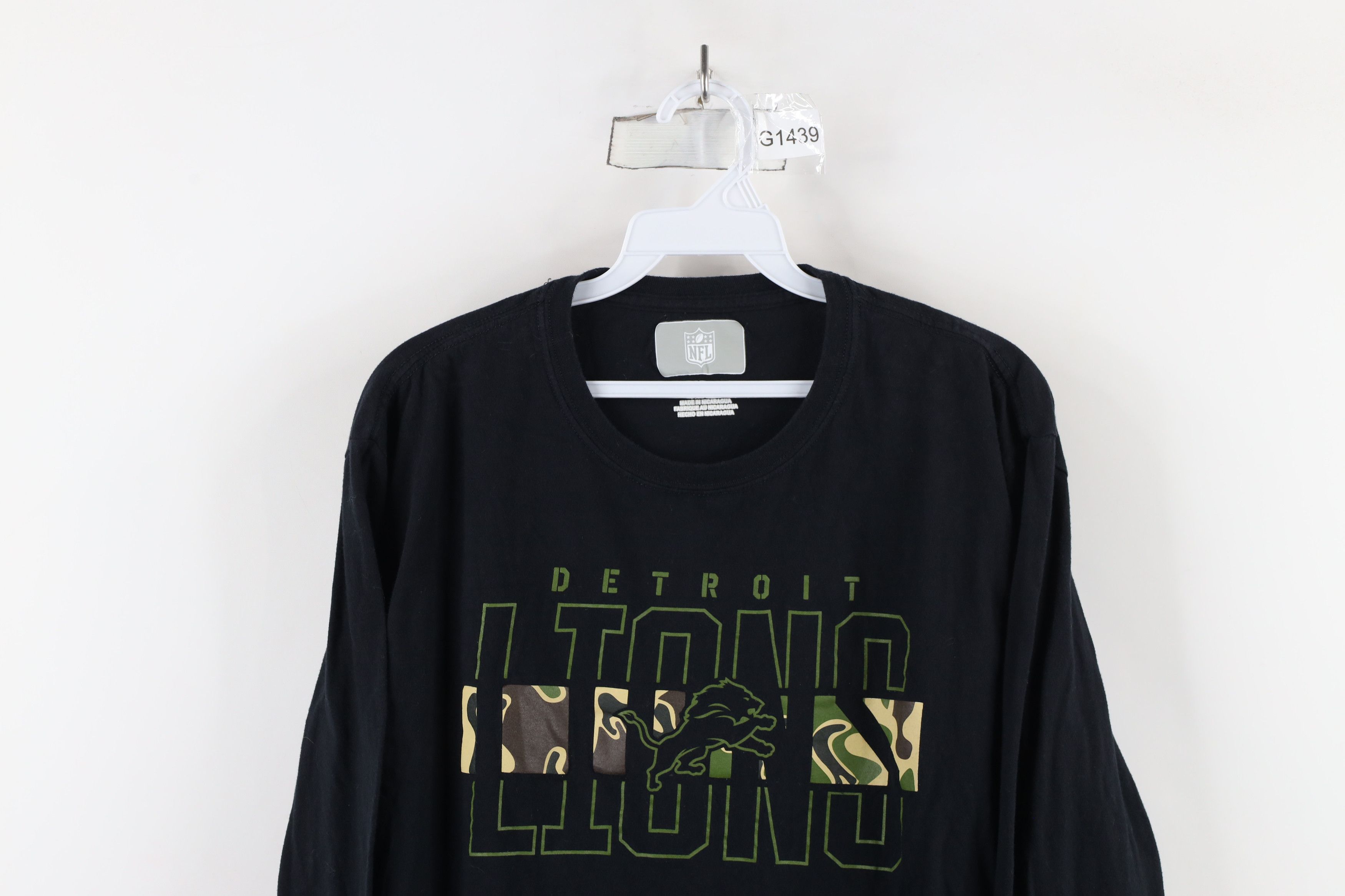 Vintage NFL Salute to Service Camouflage Lions Football T-Shirt Size US L / EU 52-54 / 3 - 2 Thumbnail