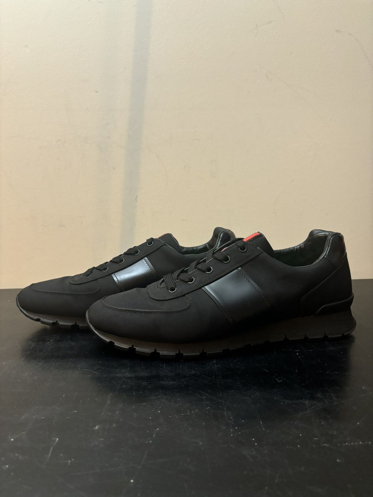 Prada Prada Match Race Re Nylon Leather Sneakers Black Size US 10.5 / EU 43-44 - 1 Thumbnail
