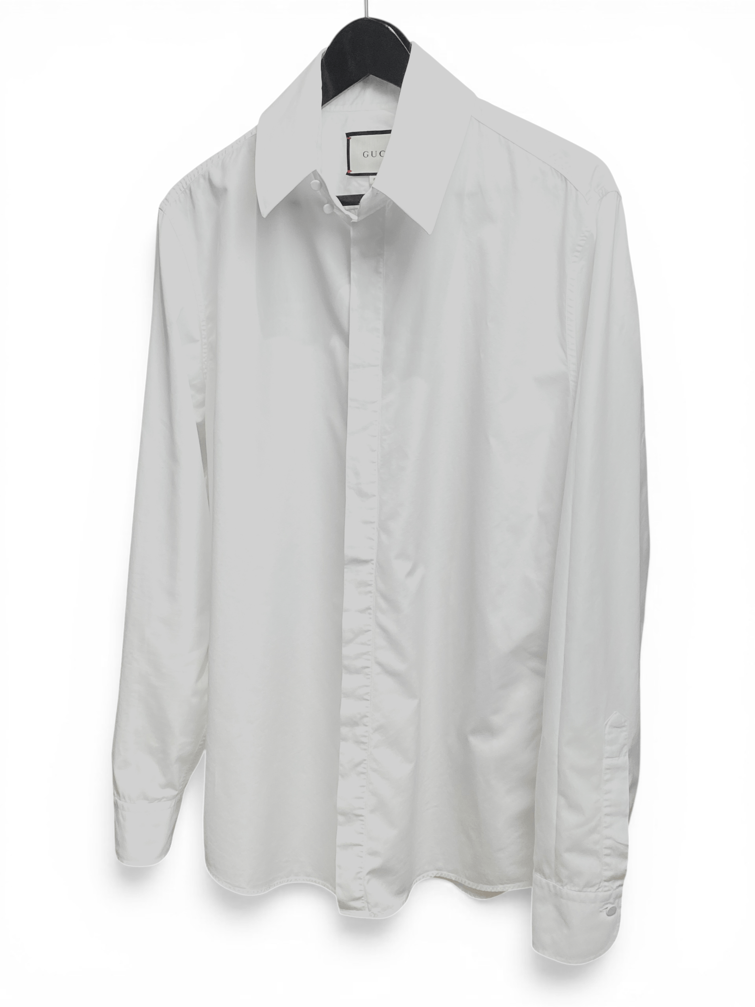 Gucci Gucci White Poplin Long Skinny Formal Classic Dress Shirt Size US L / EU 52-54 / 3 - 4 Thumbnail