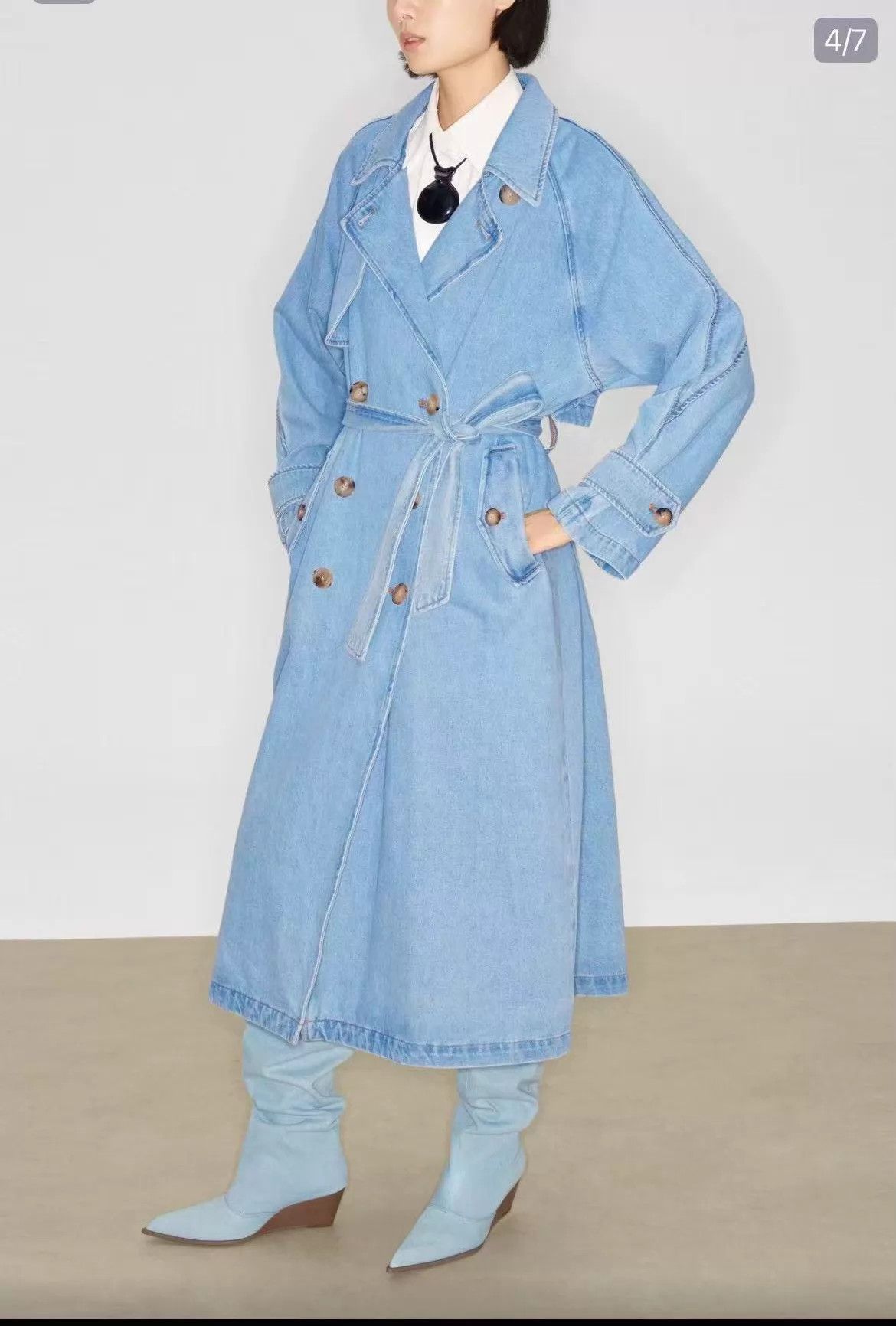 Other Lost in echo blue denim trench coat S pre-owned Size S / US 4 / IT 40 - 1 Thumbnail