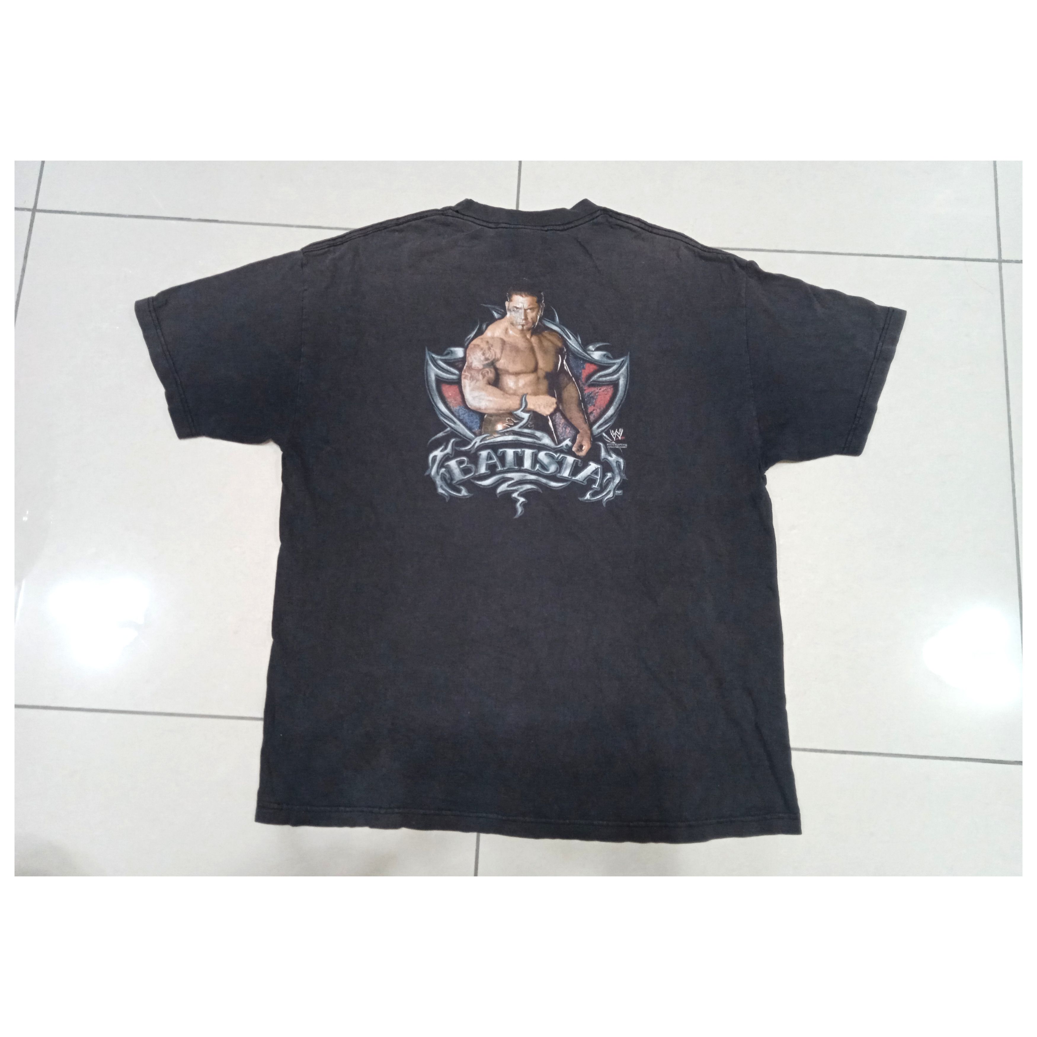 Vintage 00s WWE Batista Wrestling T Shirt Distressed
