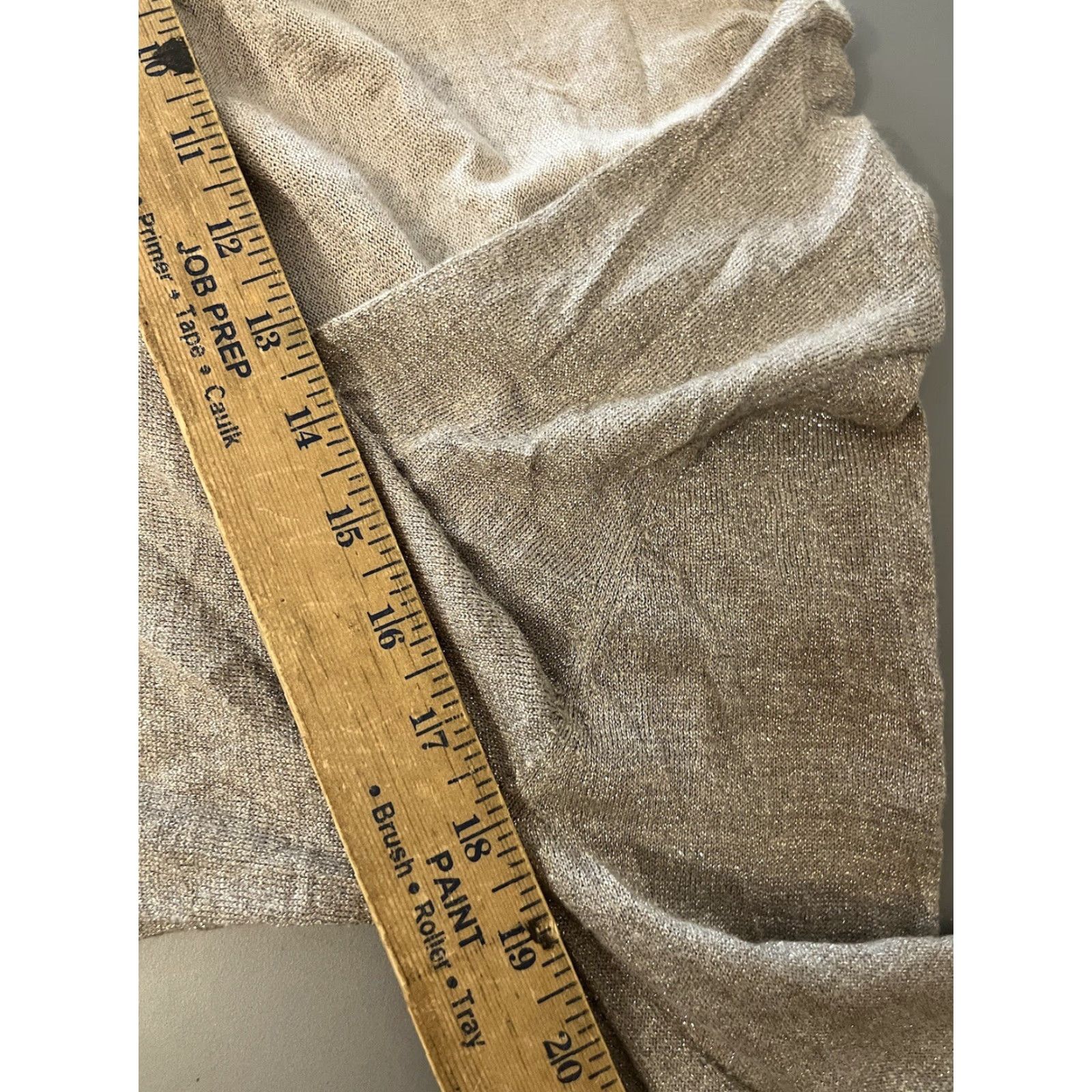Loft VINTAGE LOFT Lightweight Zip Cardigan Sweater Small Beige Shimmer Business Casual Womens Size S / US 4 / IT 40 - 5 Thumbnail