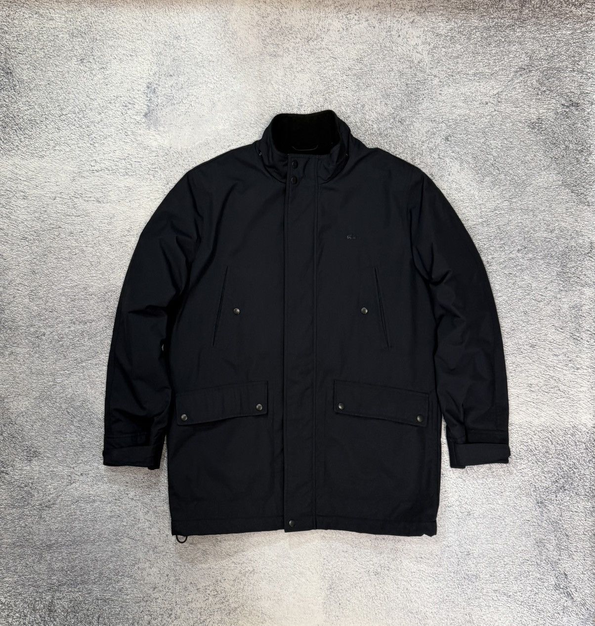Lacoste Lacoste Parka Jacket 48/3 Men Black Fleece Lined Pocket Logo Size US M / EU 48-50 / 2 - 2 Thumbnail