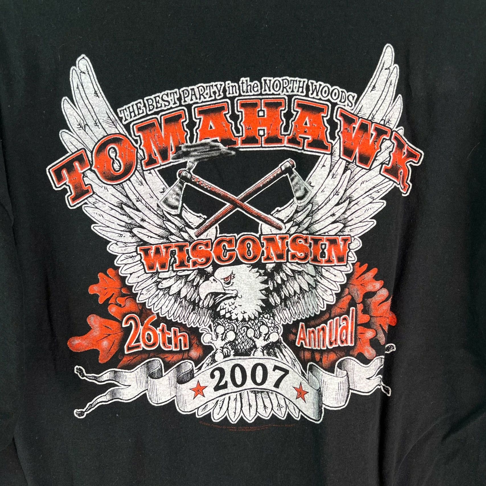 Hanes VINTAGE Hanes T Shirt North Woods 2007 26th Annual Men XL Graphic Black Crew Neck Short Sleeve USA Seller Mens Size US XL / EU 56 / 4 - 2 Thumbnail