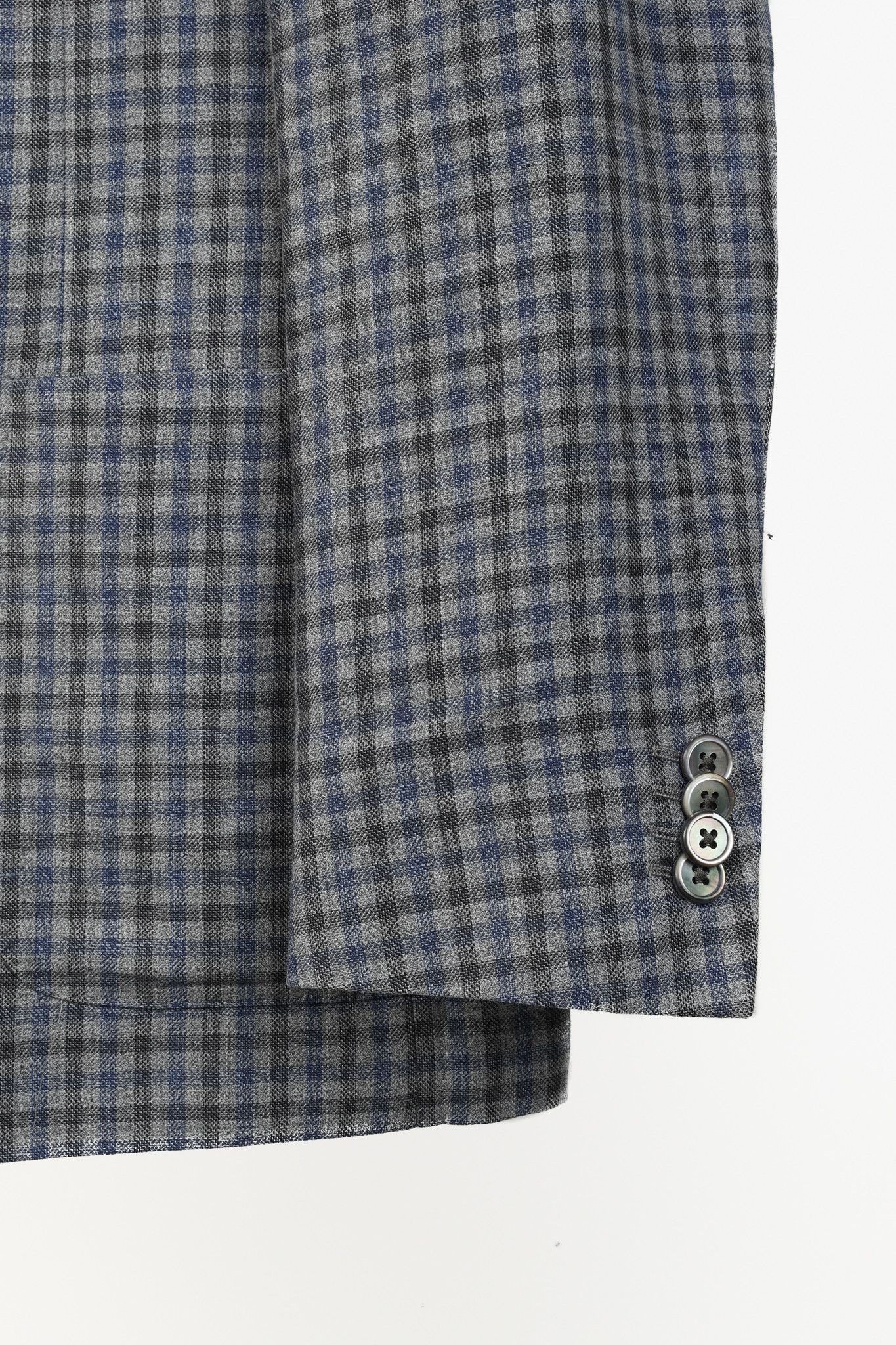 Corneliani Corneliani Grey & Blue Plaid Two-Button Blazer Size 50R - 4 Thumbnail