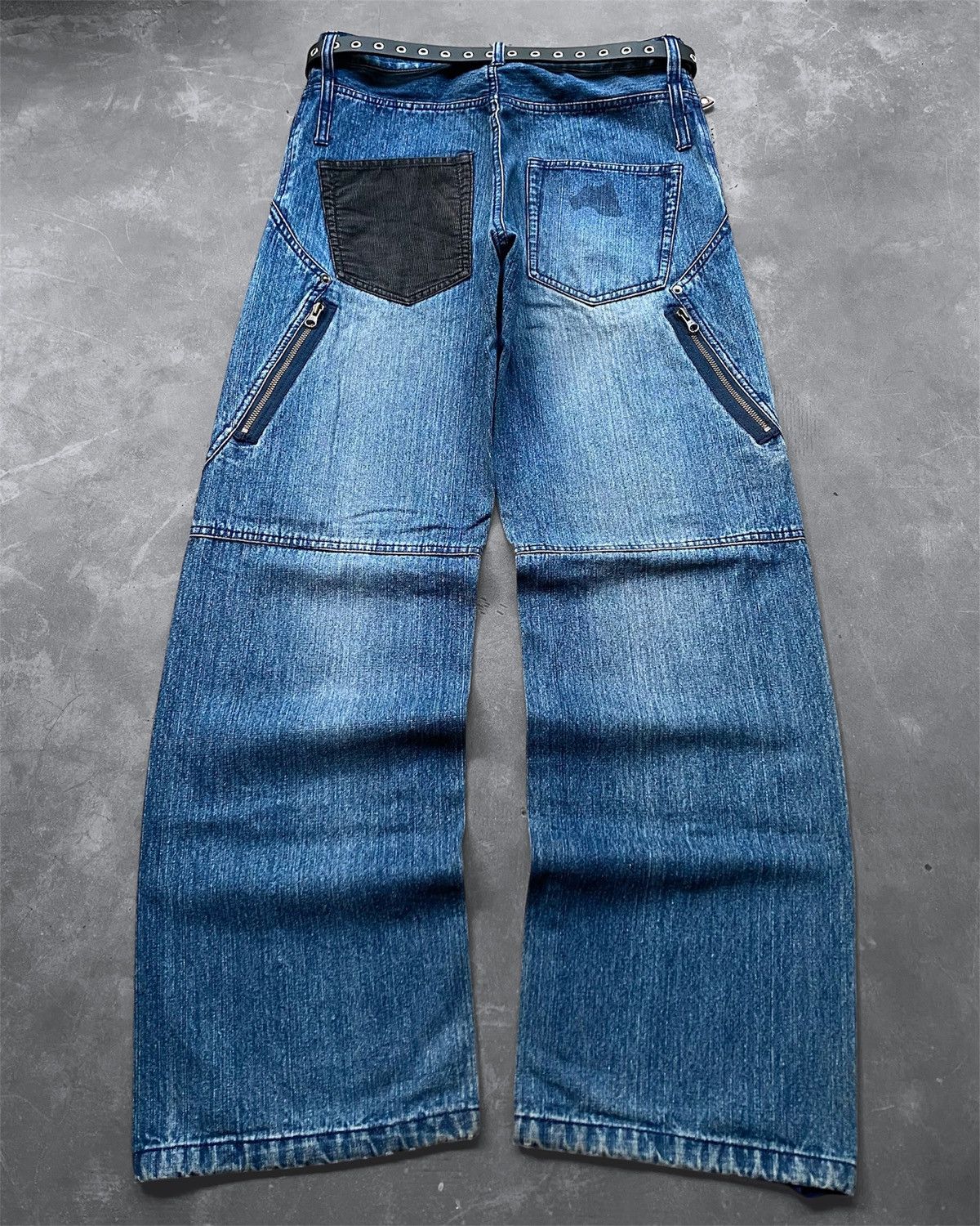 PPFM 🔥PPFM🔥 BAGGY JEANS TRIPLE BELT LOOP Y2K STYLE 🇯🇵 Size US 32 / EU 48 - 4 Thumbnail