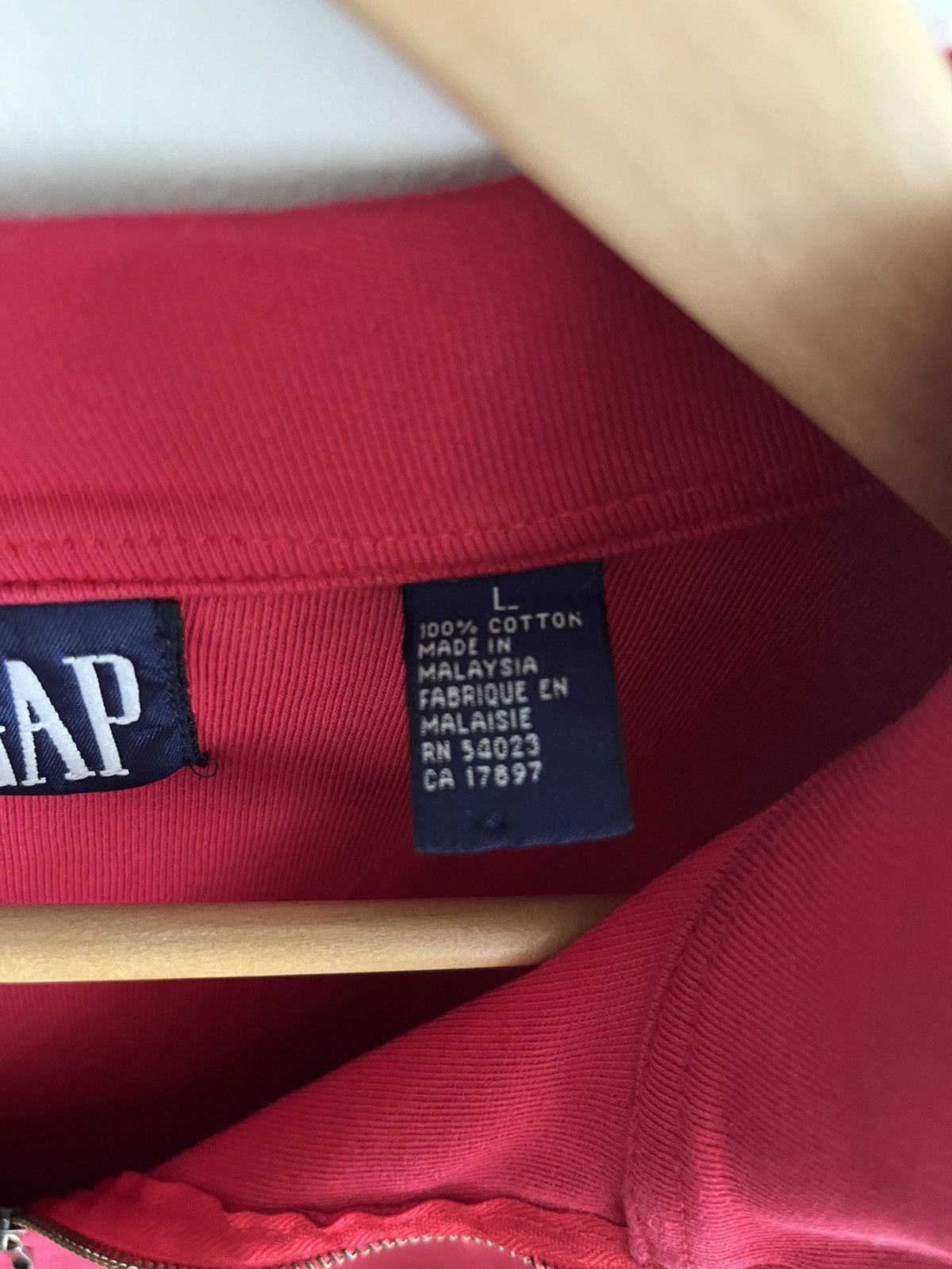 Gap × Vintage GAP Red Quarter Mock Neck USA 90s 80s 100% Big skate y2k Size US L / EU 52-54 / 3 - 4 Thumbnail
