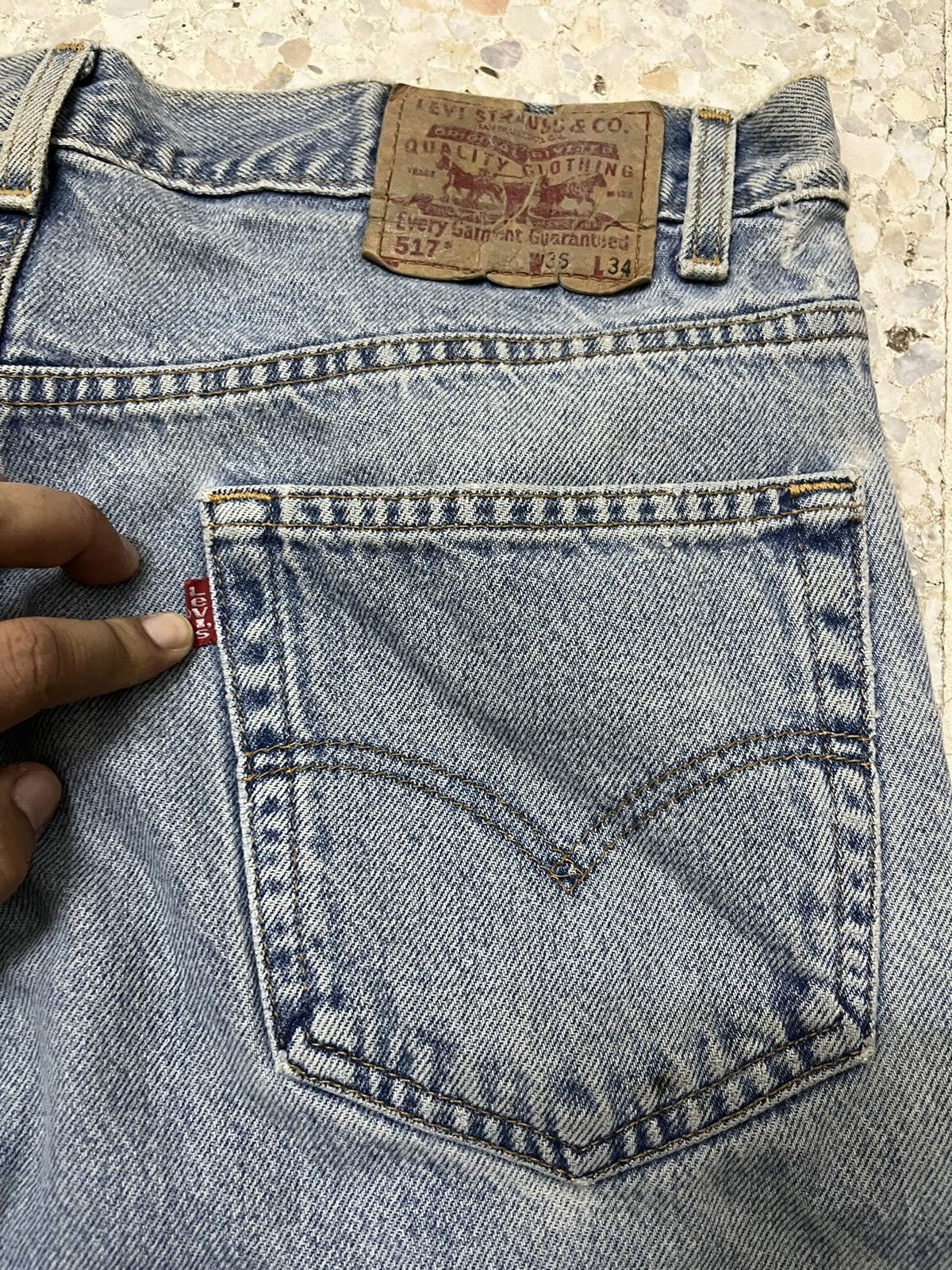 Levi's Rare Vintage Levi’s 517 Light Blue Faded Distressed Size US 35 - 12 Thumbnail