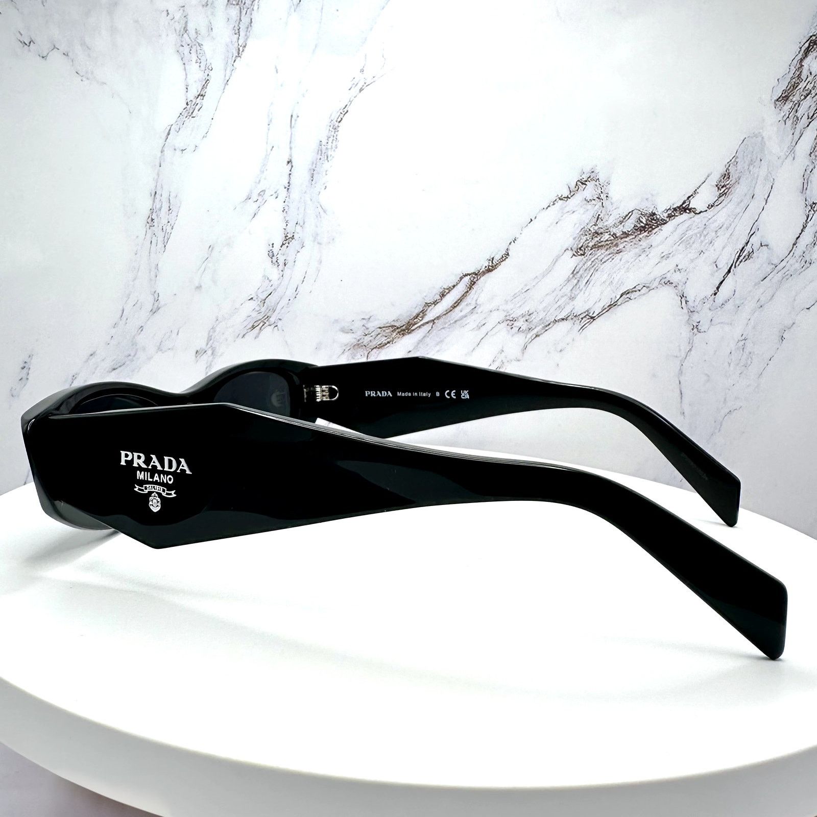 Prada New PRADA Sunglasses Black Oval Cat Eye Symbole Logo Size ONE SIZE - 6 Thumbnail