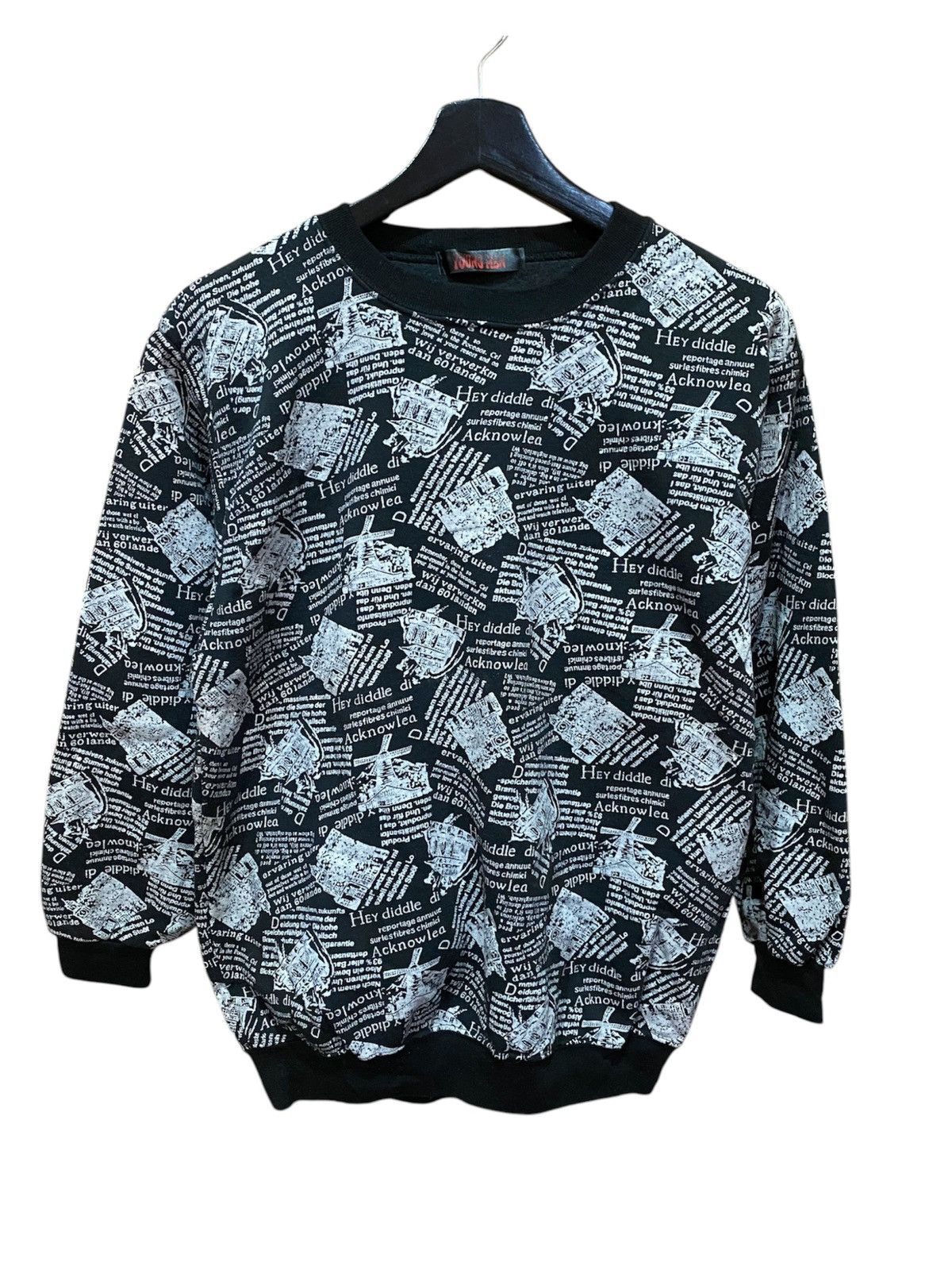 Vintage VINTAGE YOUNG MEN NEWSPAPER SWEATSHIRT Size US M / EU 48-50 / 2 - 1 Thumbnail