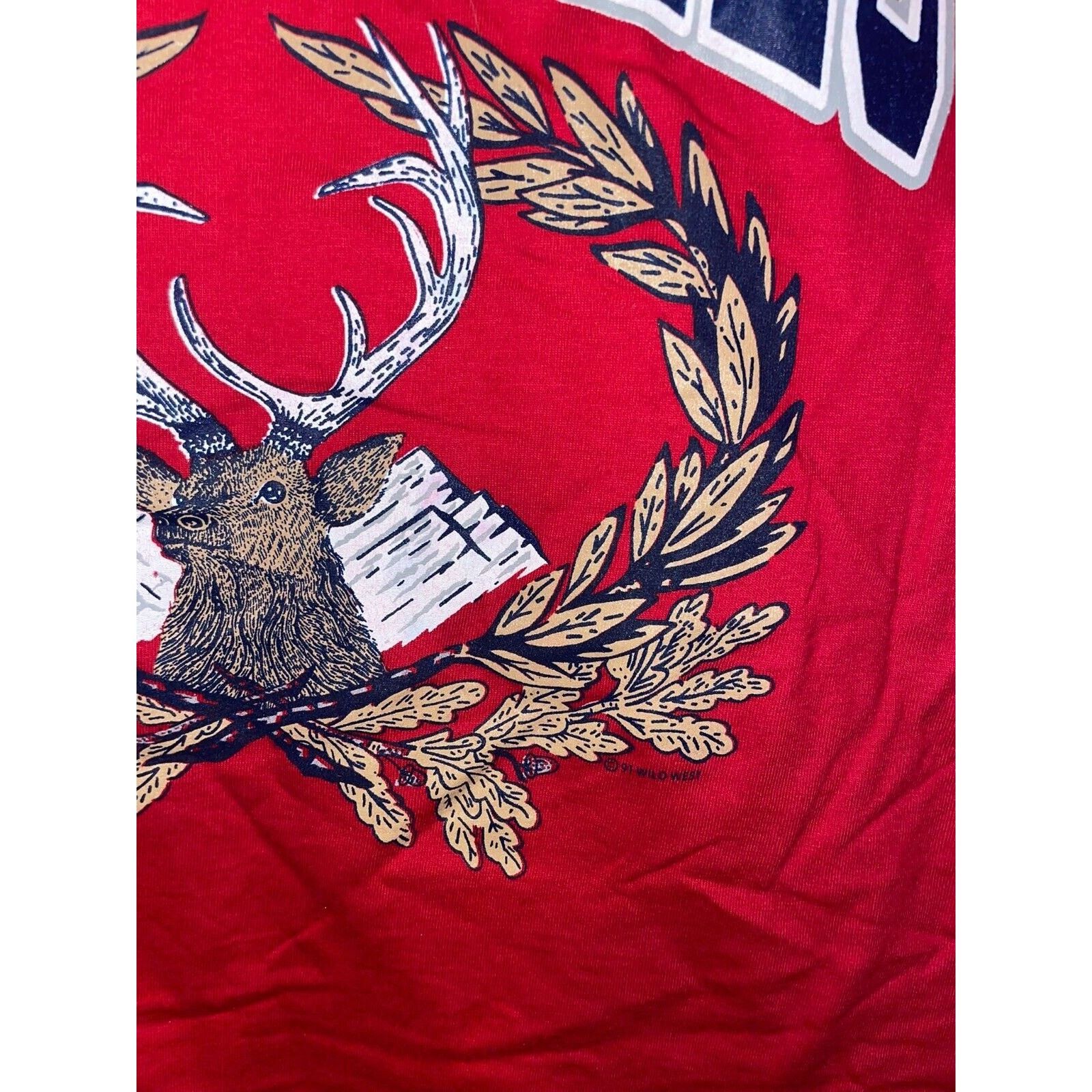 Jerzees Vintage Black Hills Shirt South Dakota Elk Red VTG 90s Tee M Size US M / EU 48-50 / 2 - 8 Thumbnail