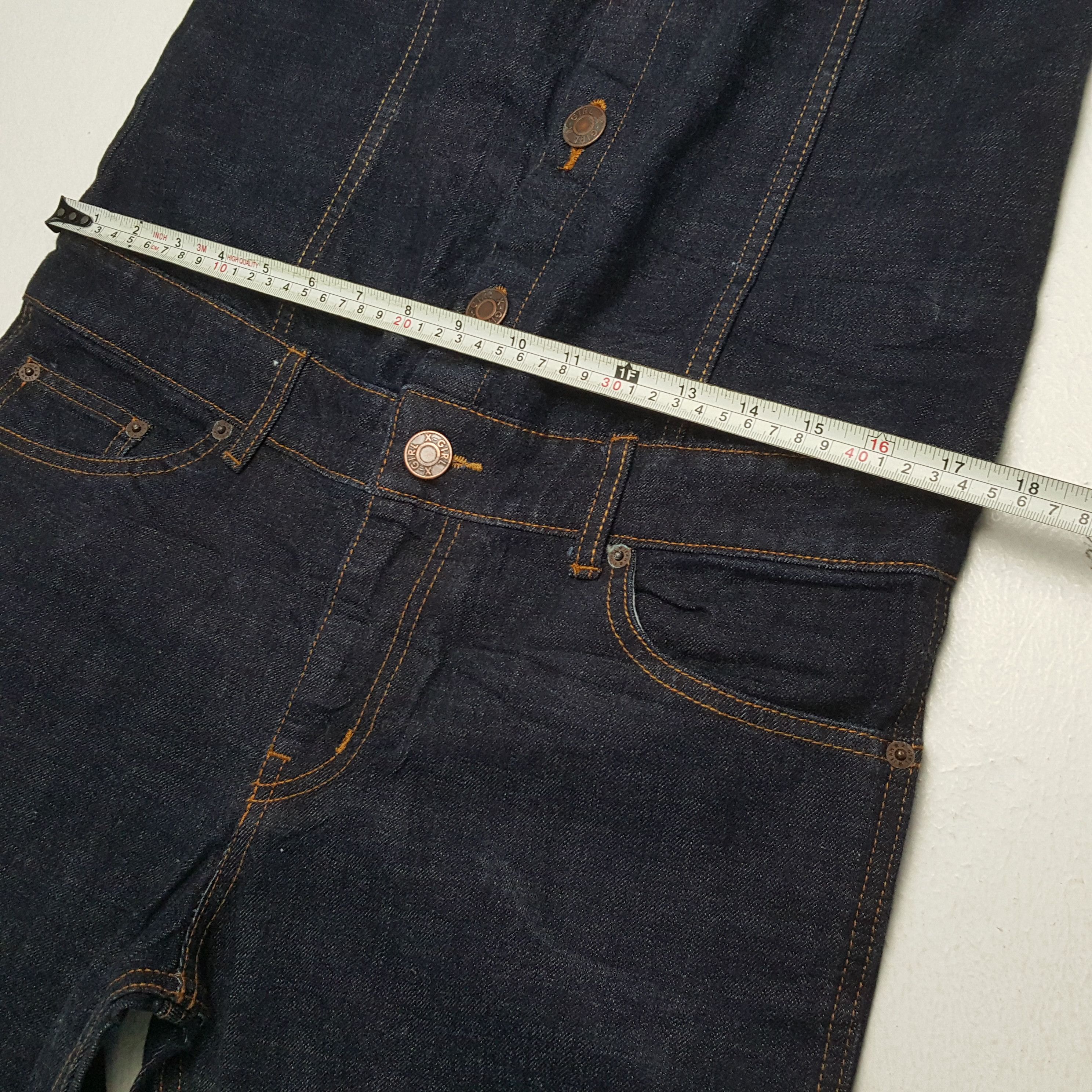 Vintage Vintage X-GIRL Japanese Fashion Brand Overall Denim Jeans Size 35" - 9 Thumbnail