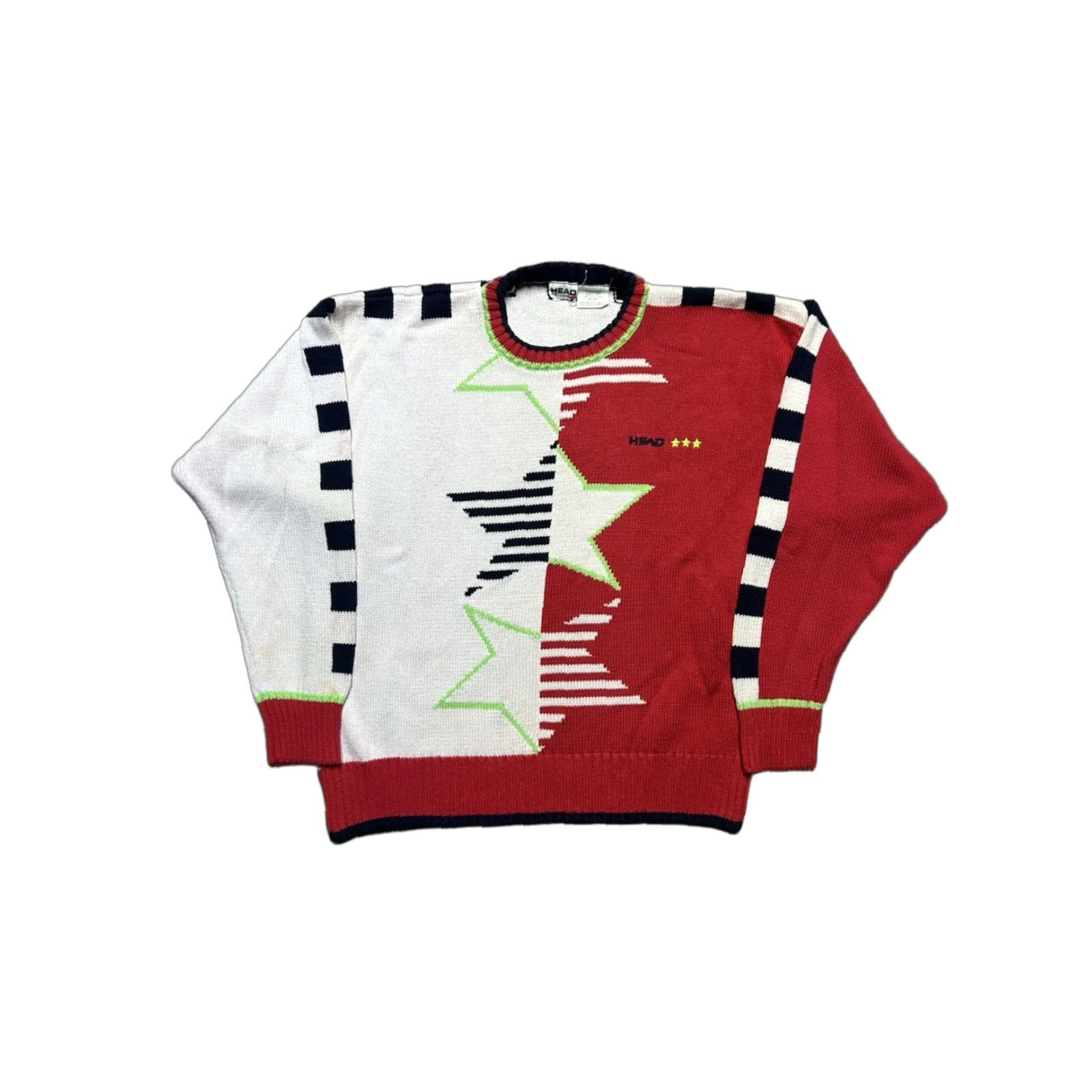 Vintage VINTAGE 80s HEAD Sportswear Knit Sweater Shirt Snow Ski Cotton Stars Boxy M Medium Mens Size M / US 6-8 / IT 42-44 - 1 Thumbnail