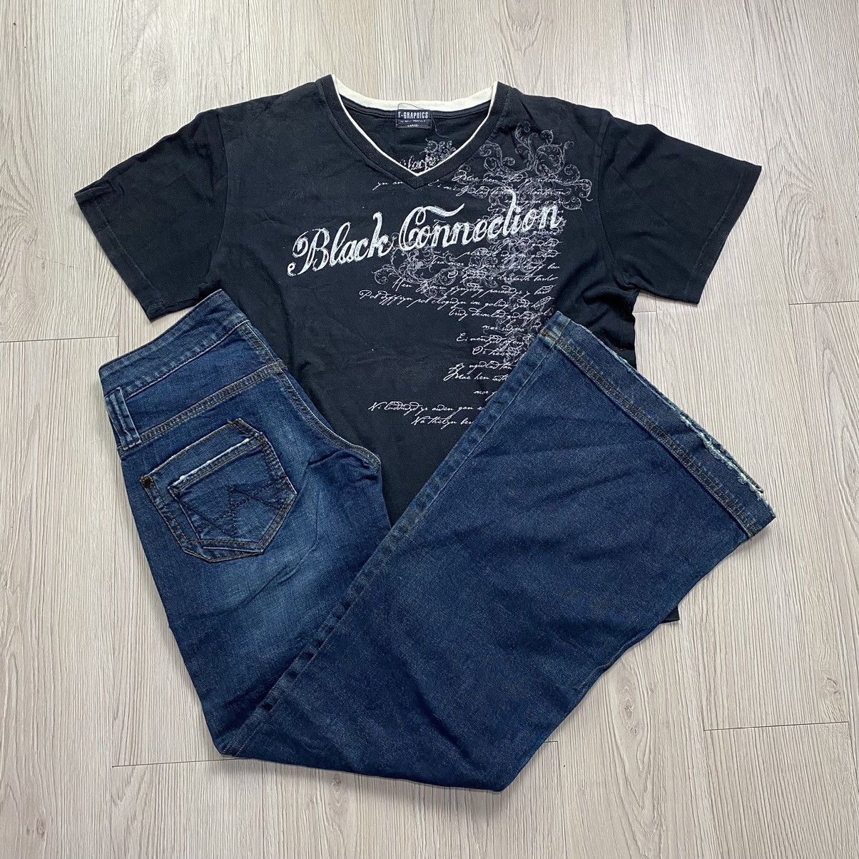 Japanese Brand × KMRii × Le Grande Bleu (L.G.B.) BUNDLE DEALS ! Black Conection tees + Wrangler Flare Jeans Size US 30 / EU 46 - 1 Thumbnail
